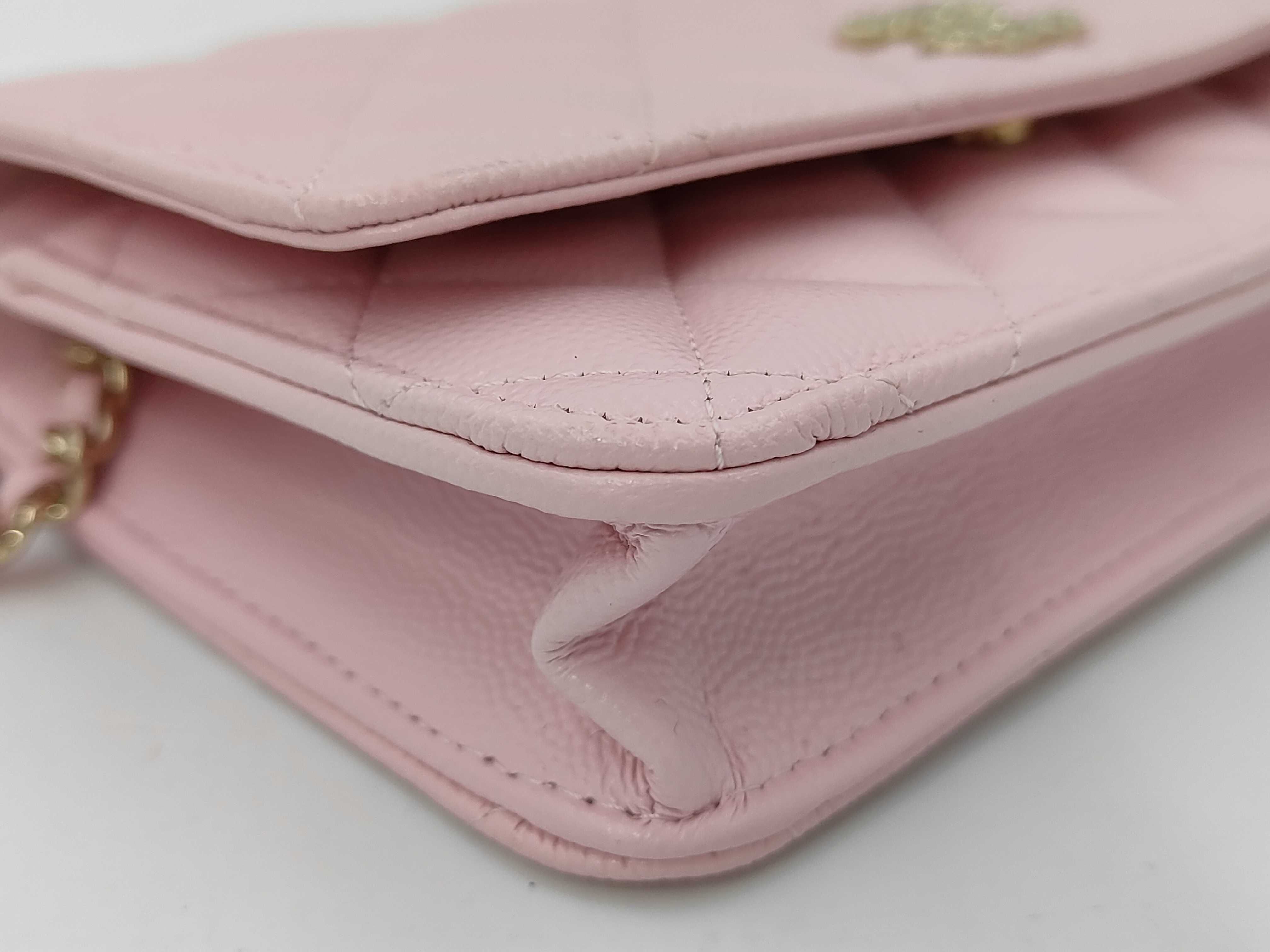 Caviar Skin Chain Wallet with Rhinestones — view 5