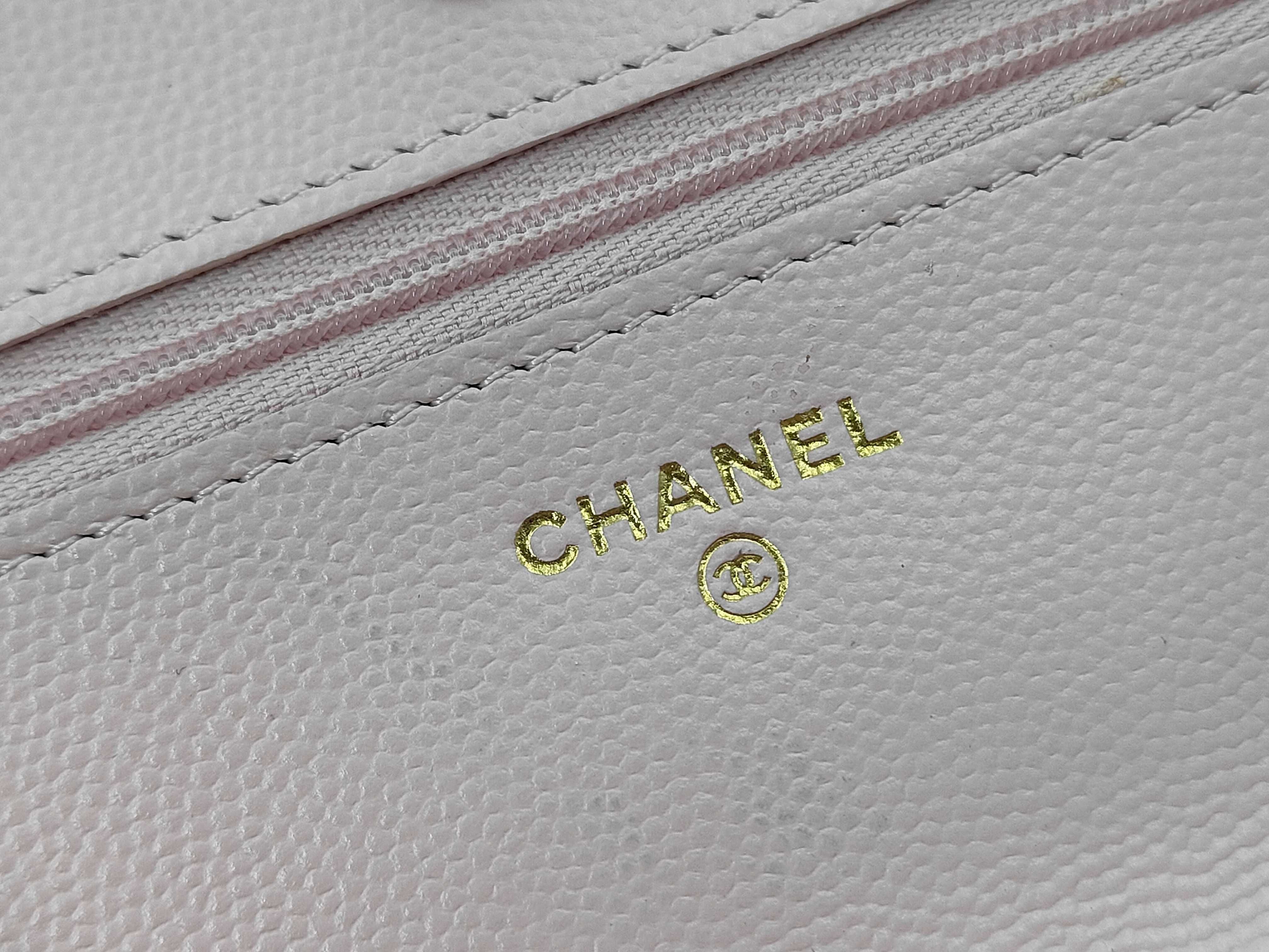Caviar Skin Chain Wallet with Rhinestones — view 8