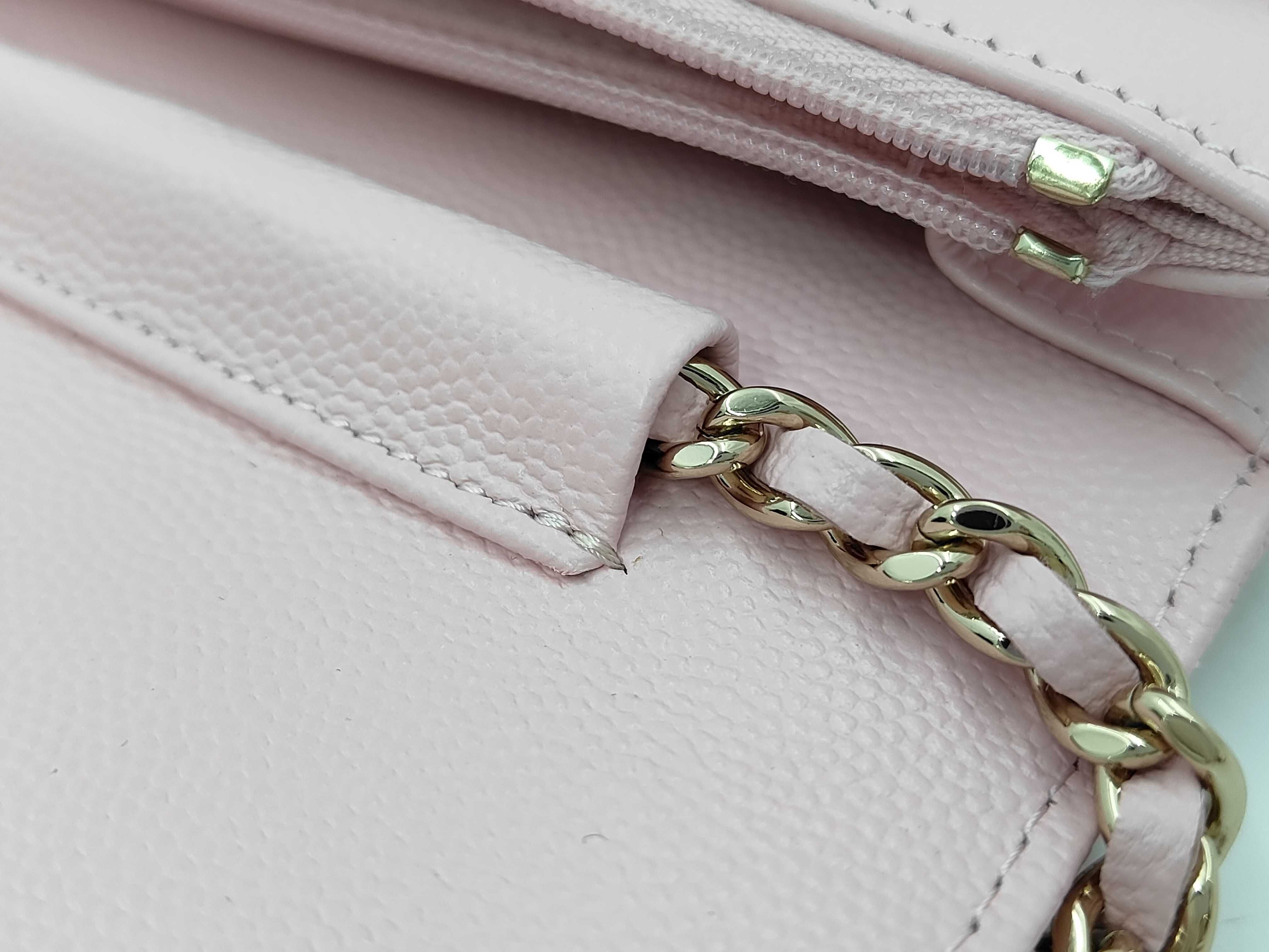 Caviar Skin Chain Wallet with Rhinestones — view 10