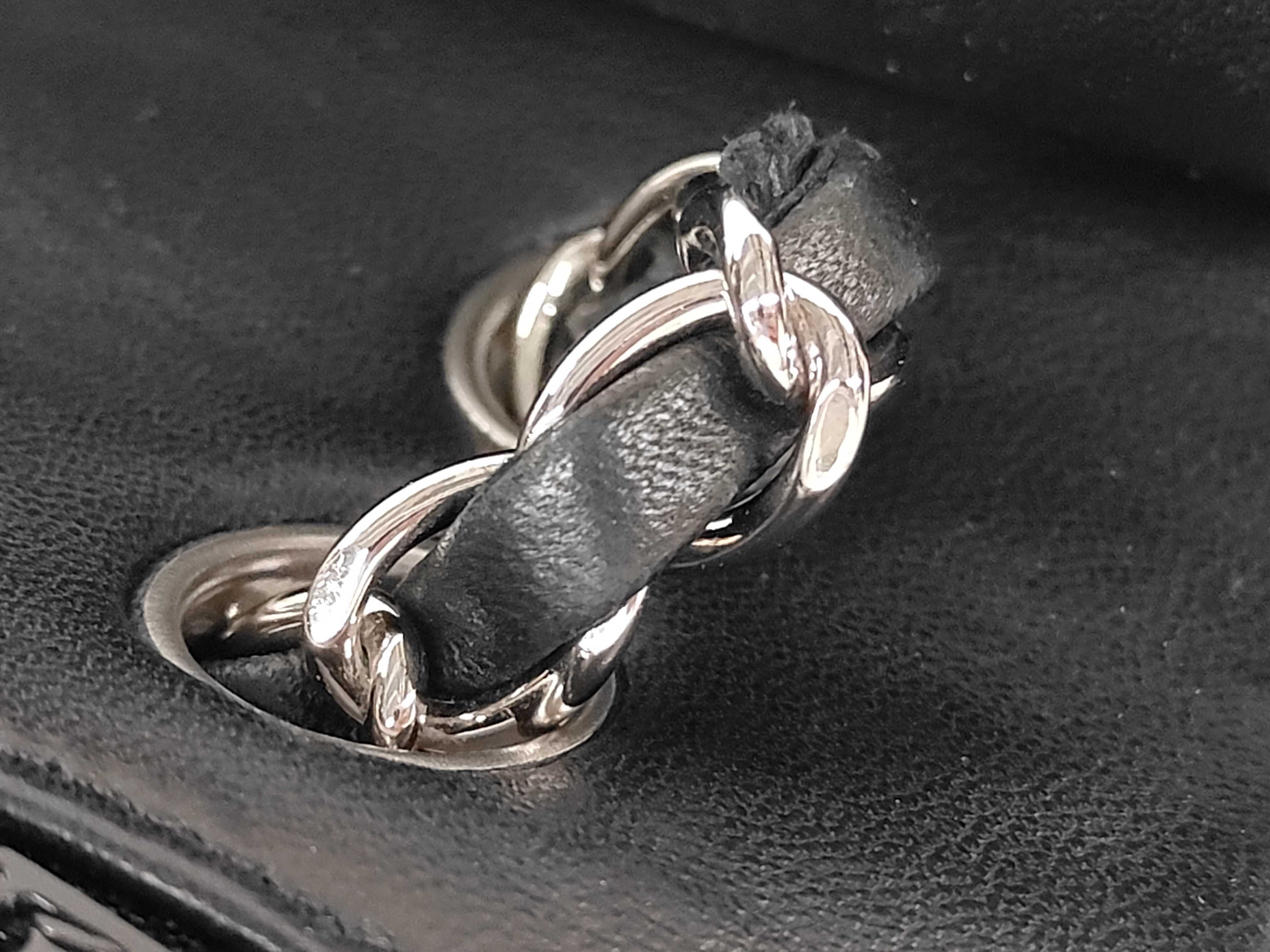 Matelassé Double Flap Chain Shoulder Bag, Black Lambskin, Silver Hardware. — view 5
