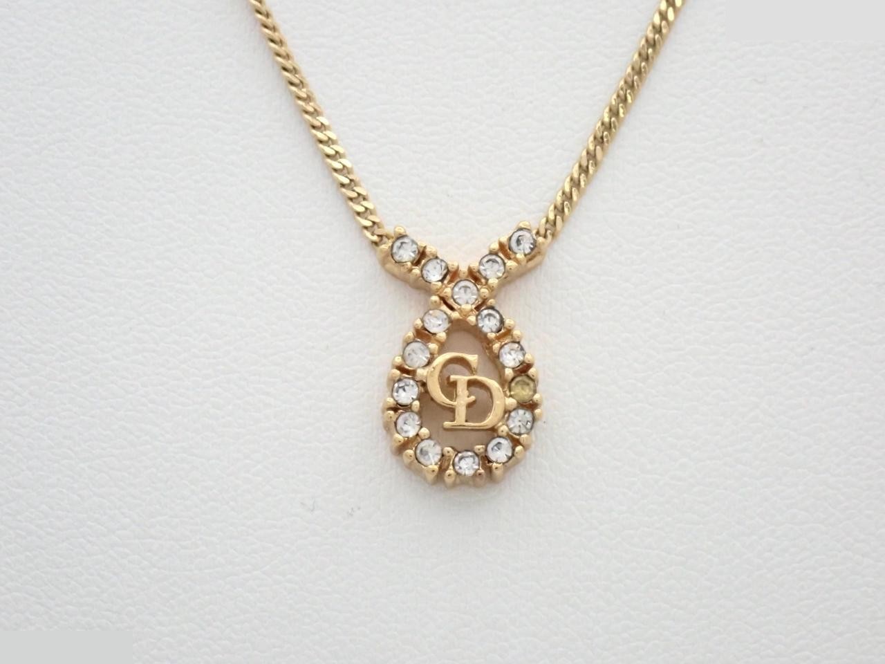 Rhinestone necklace, chain approximately 44cm