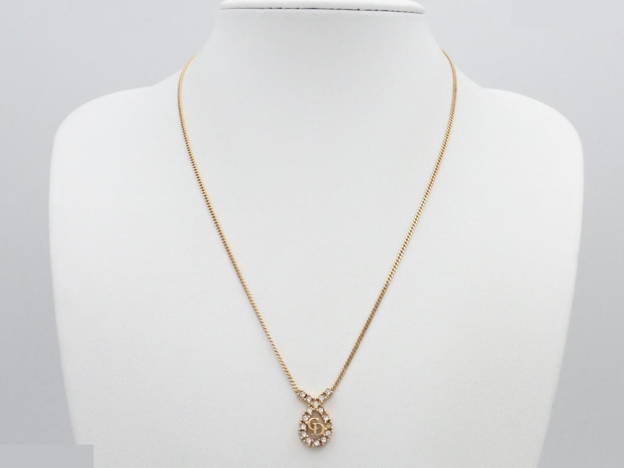 Rhinestone necklace, chain approximately 44cm — view 3