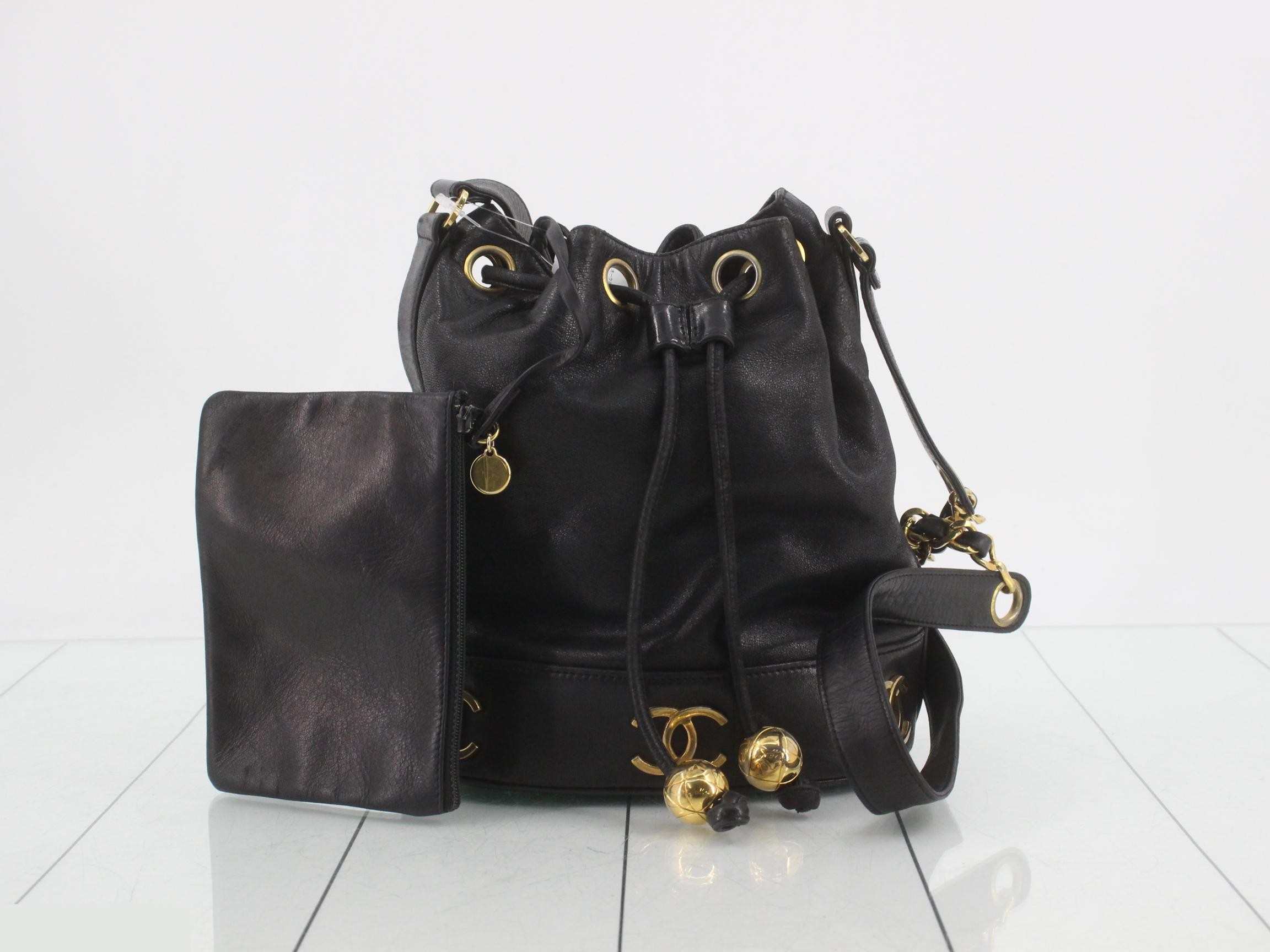 Triple Coco Drawstring Shoulder Bag with Pouch