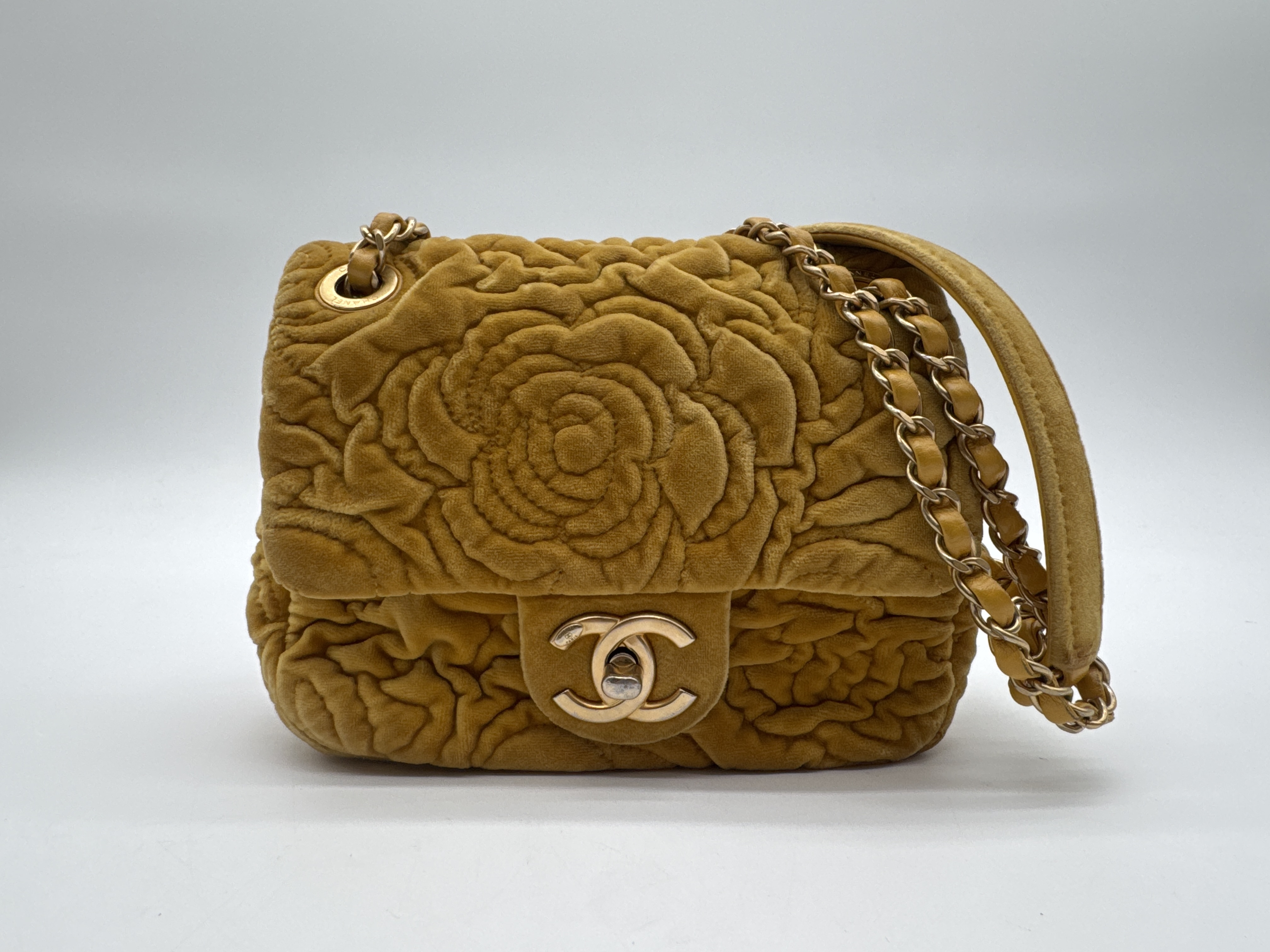 Camellia Velour Shoulder Bag