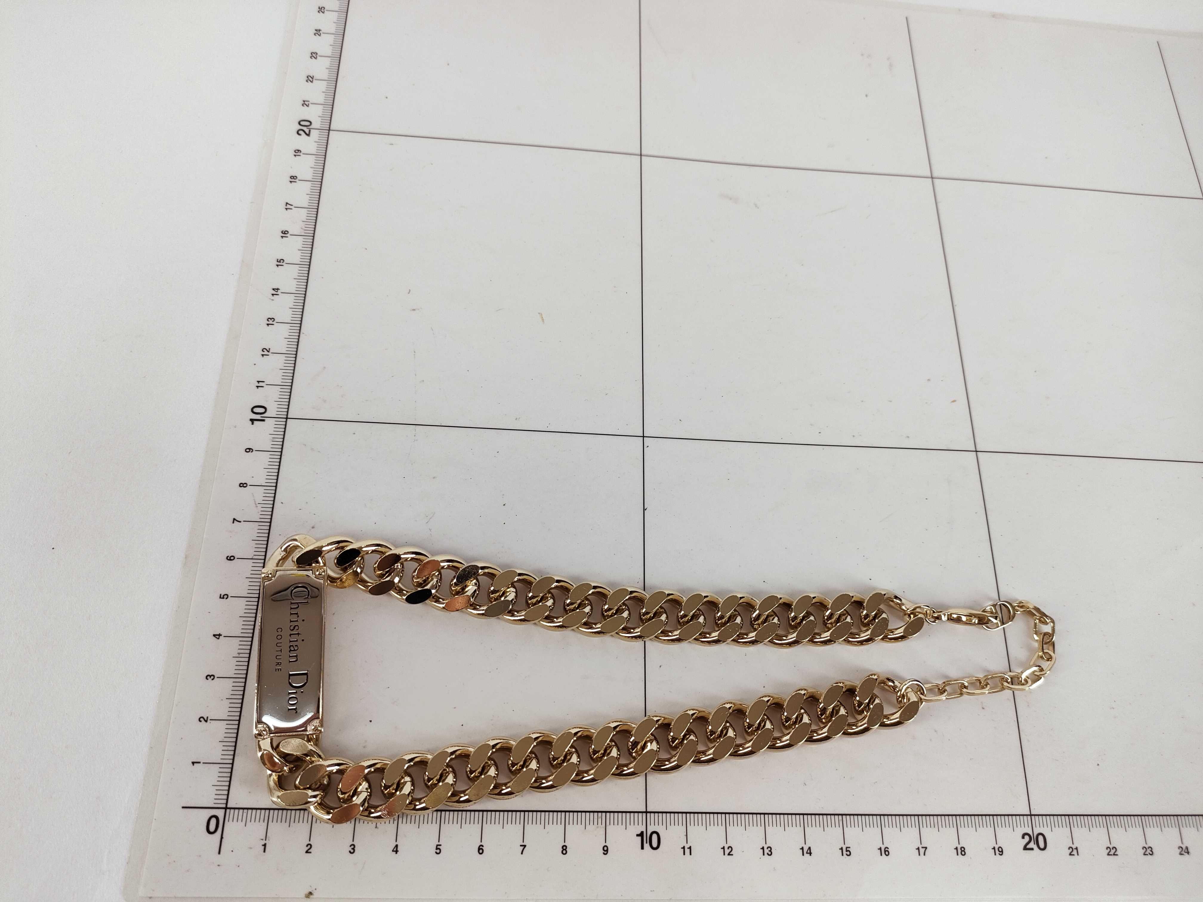 Couture Plate Chain Link Necklace — view 10