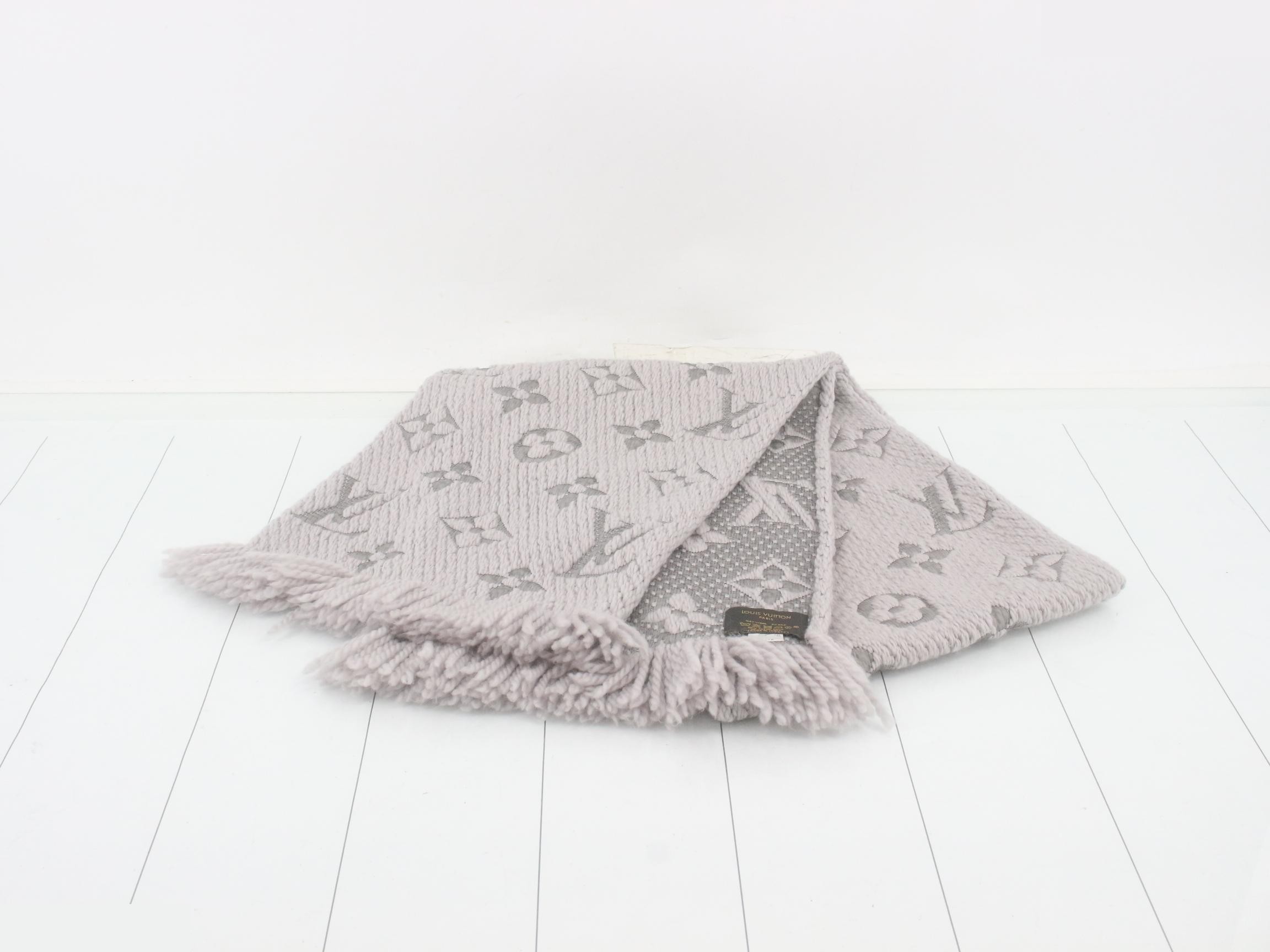 Logo Mania Long Scarf, Gray, with domestic tag. — view 2