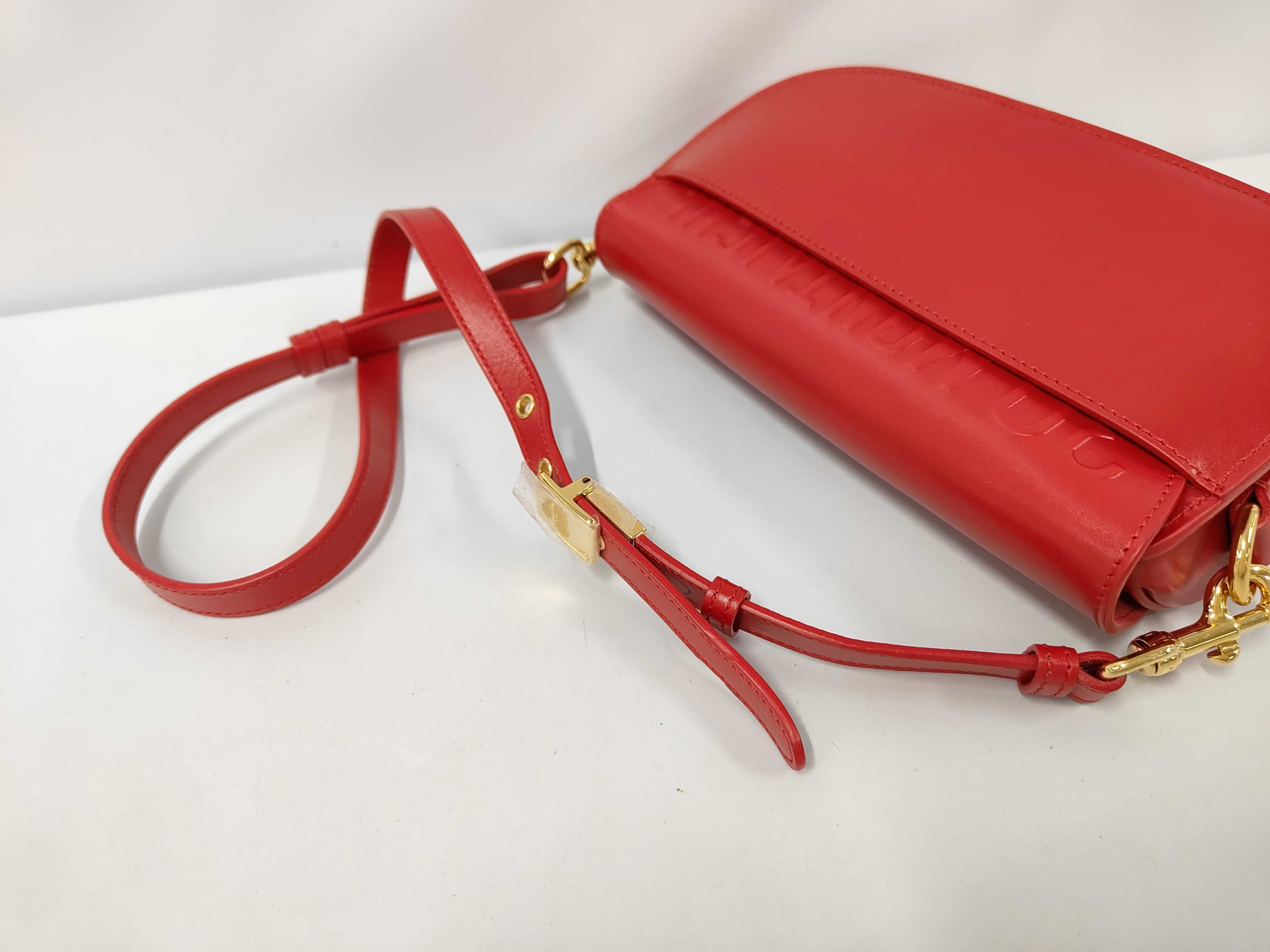 Bobby East Leather Shoulder Bag, Red — view 5