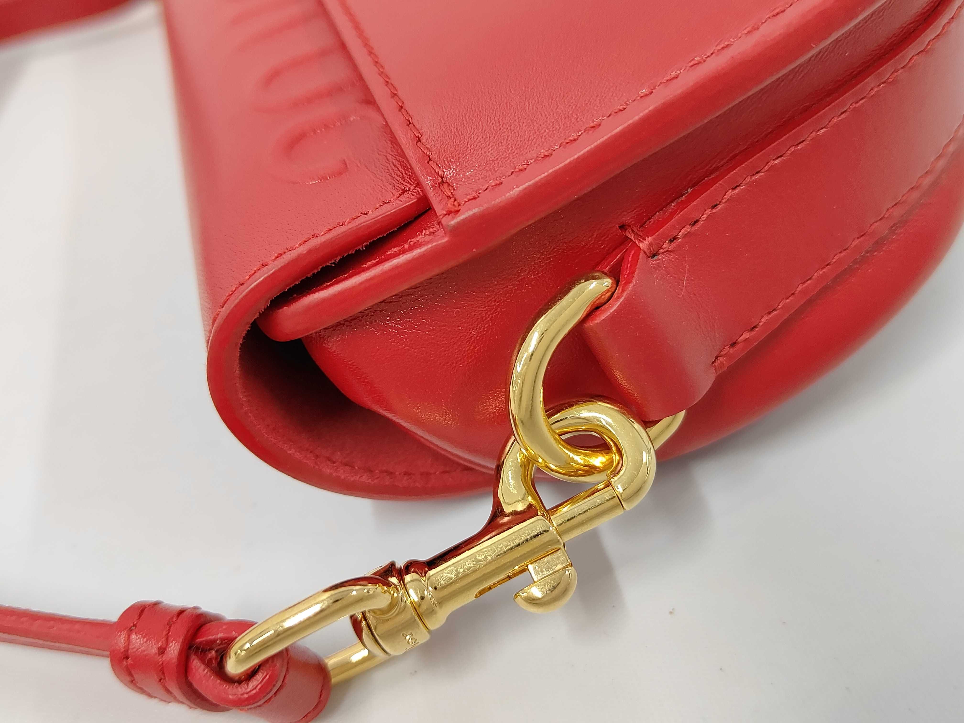 Bobby East Leather Shoulder Bag, Red — view 6