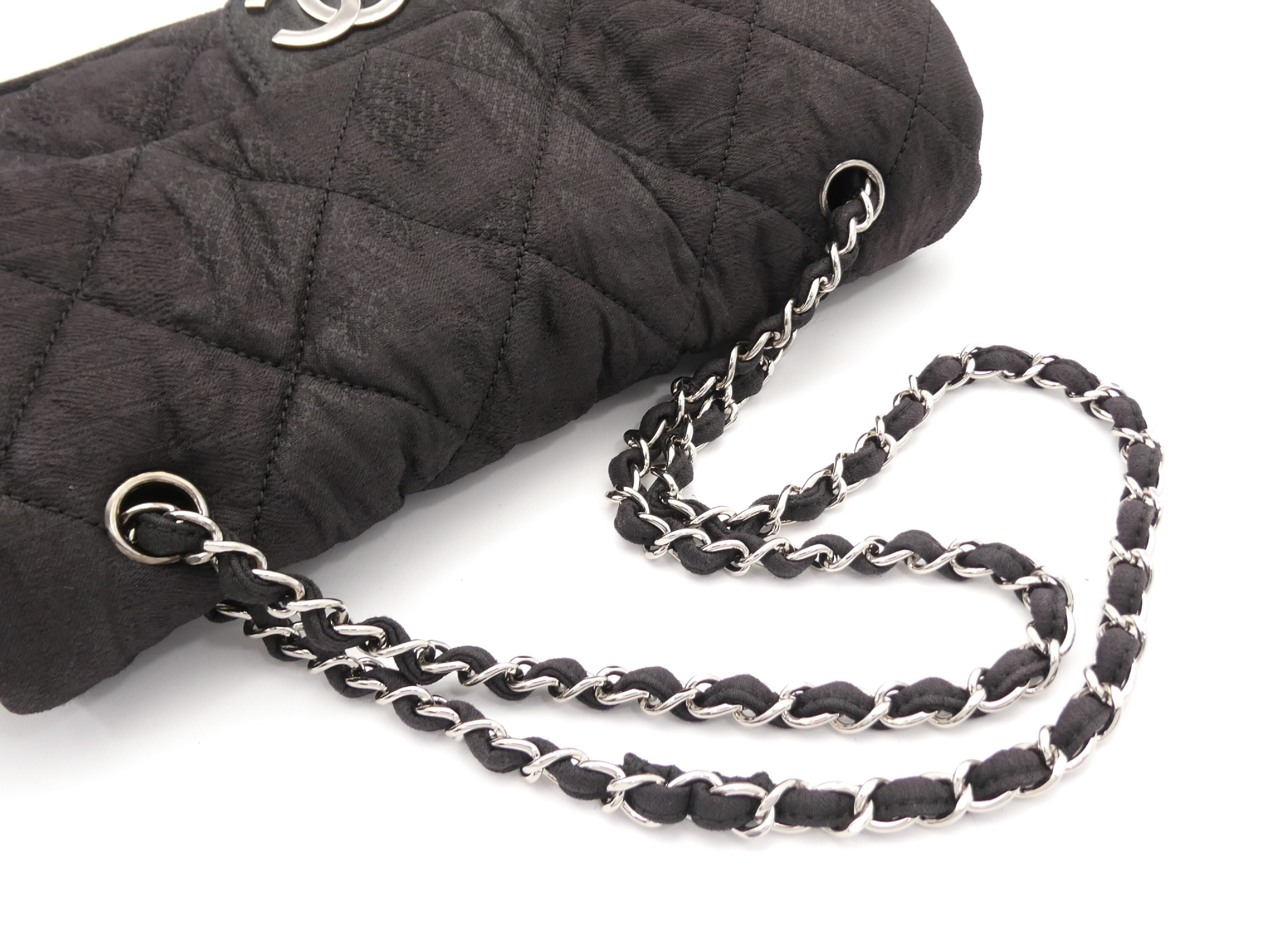 Matelassé Coated Canvas Coco Mark Double Chain Shoulder Bag — view 6