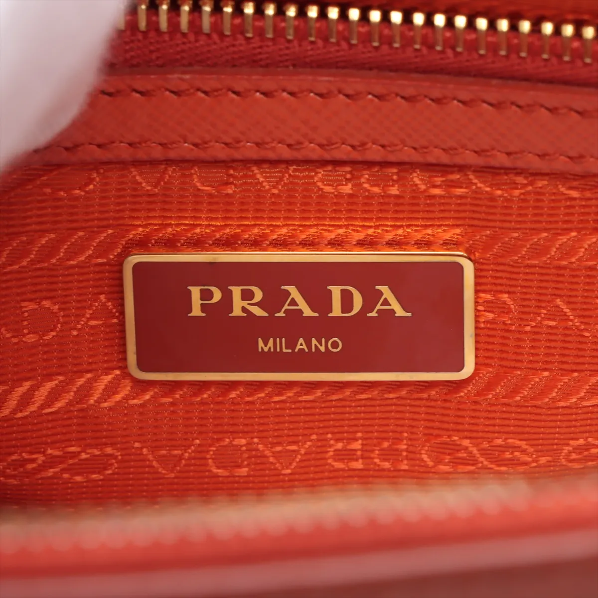 Saffiano Luxe Galleria Leather 2WAY Handbag Orange BN2316 Crochette Strap Rip — view 13