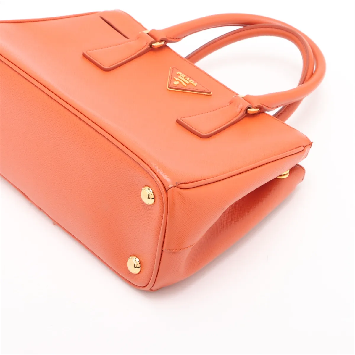 Saffiano Luxe Galleria Leather 2WAY Handbag Orange BN2316 Crochette Strap Rip — view 3
