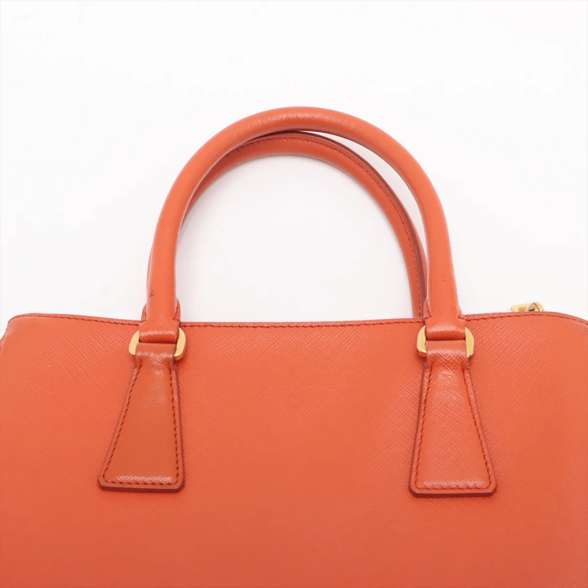 Saffiano Luxe Galleria Leather 2WAY Handbag Orange BN2316 Crochette Strap Rip — view 6
