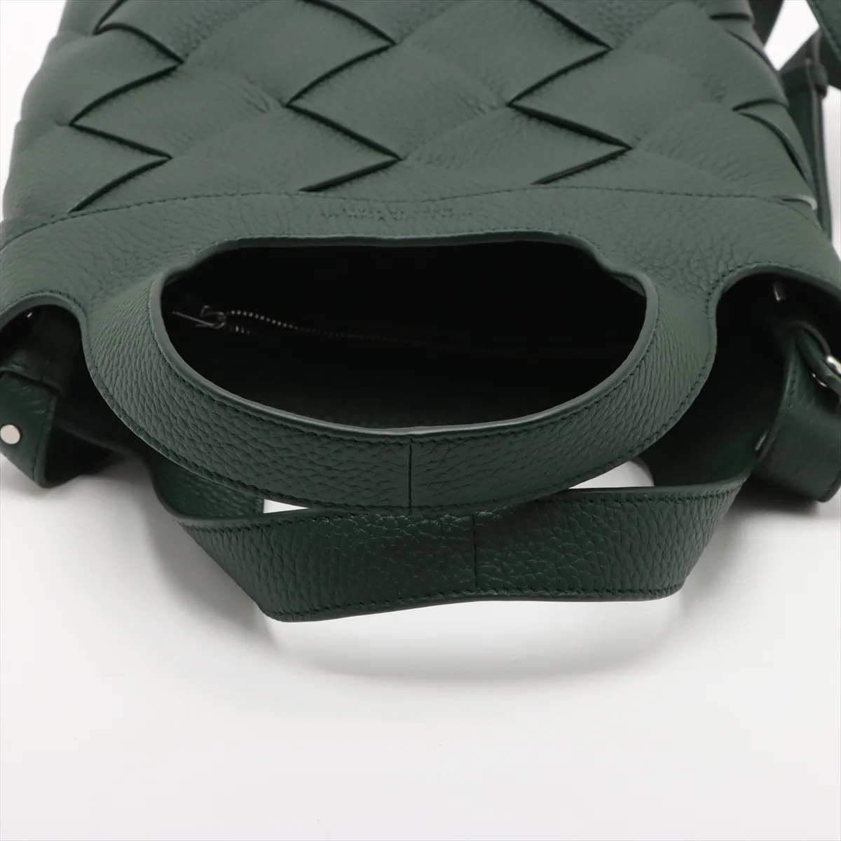 Small Diago Leather 2-Way Handbag, Green — view 5
