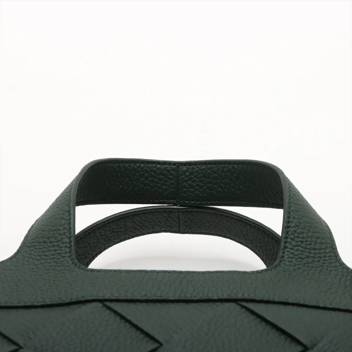Small Diago Leather 2-Way Handbag, Green — view 6