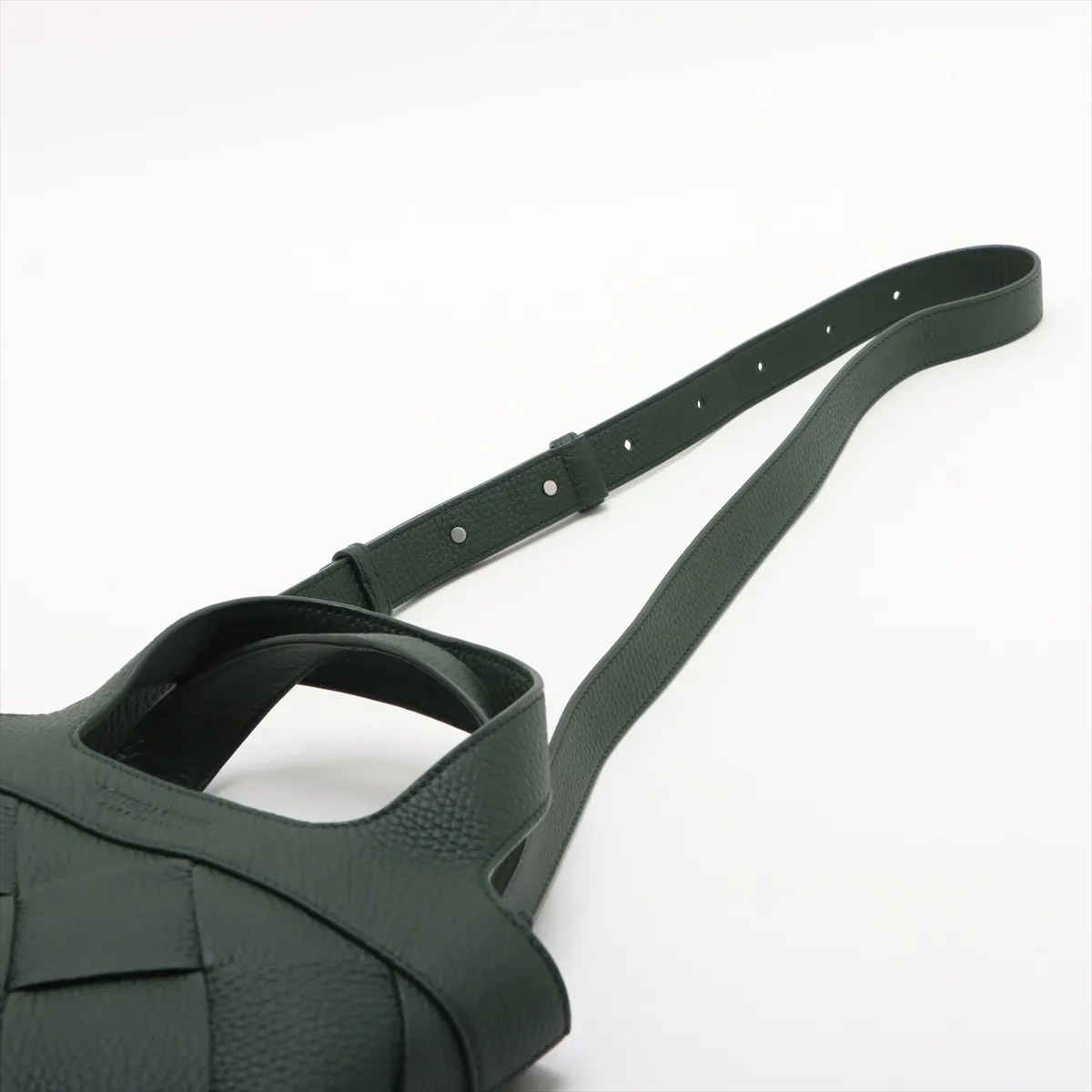 Small Diago Leather 2-Way Handbag, Green — view 7