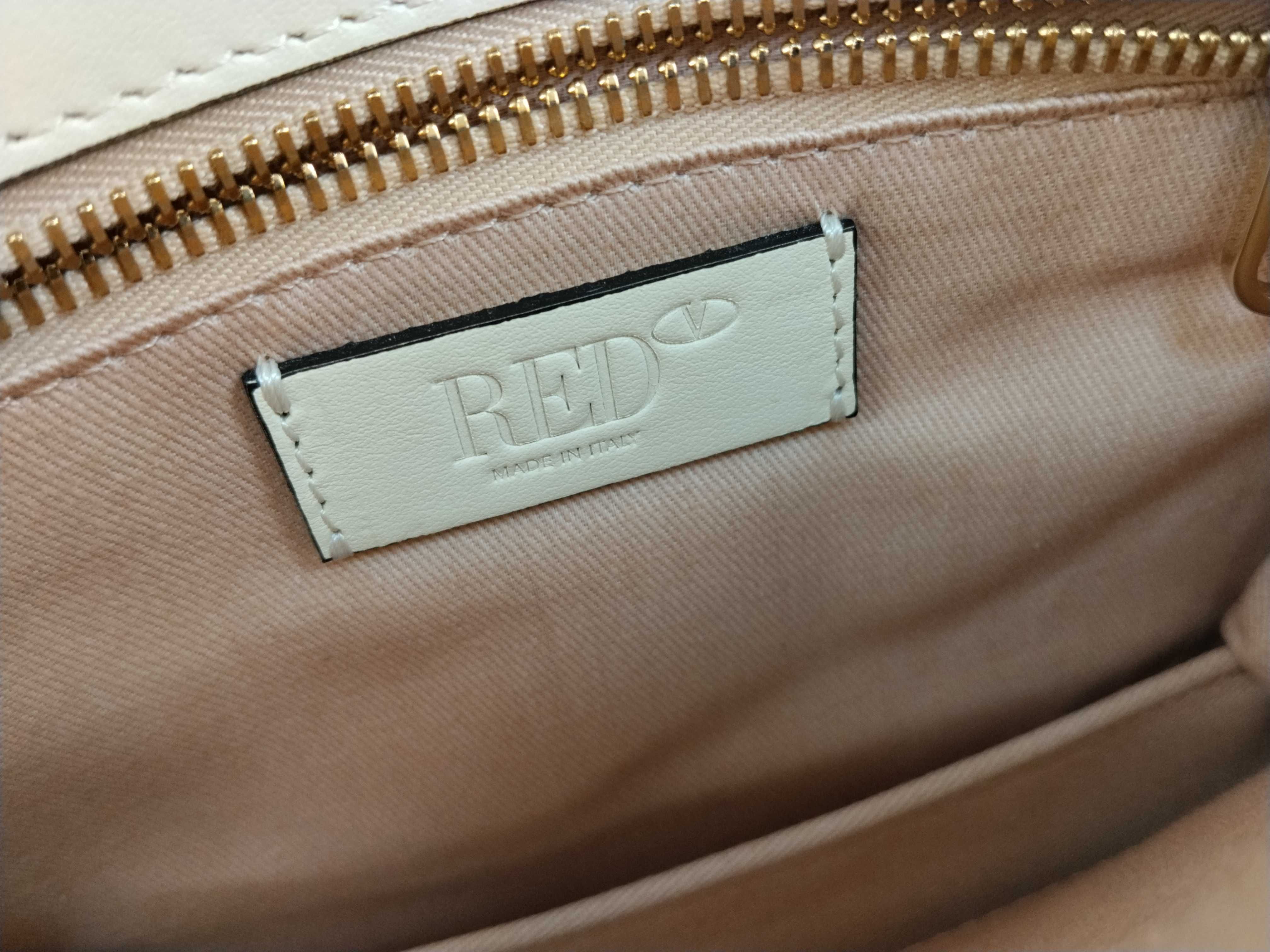 Red Valentino White Pink Leather Handbag/Shoulder Bag (2-way) with Dust Bag, Booklet, and Strap. — view 12