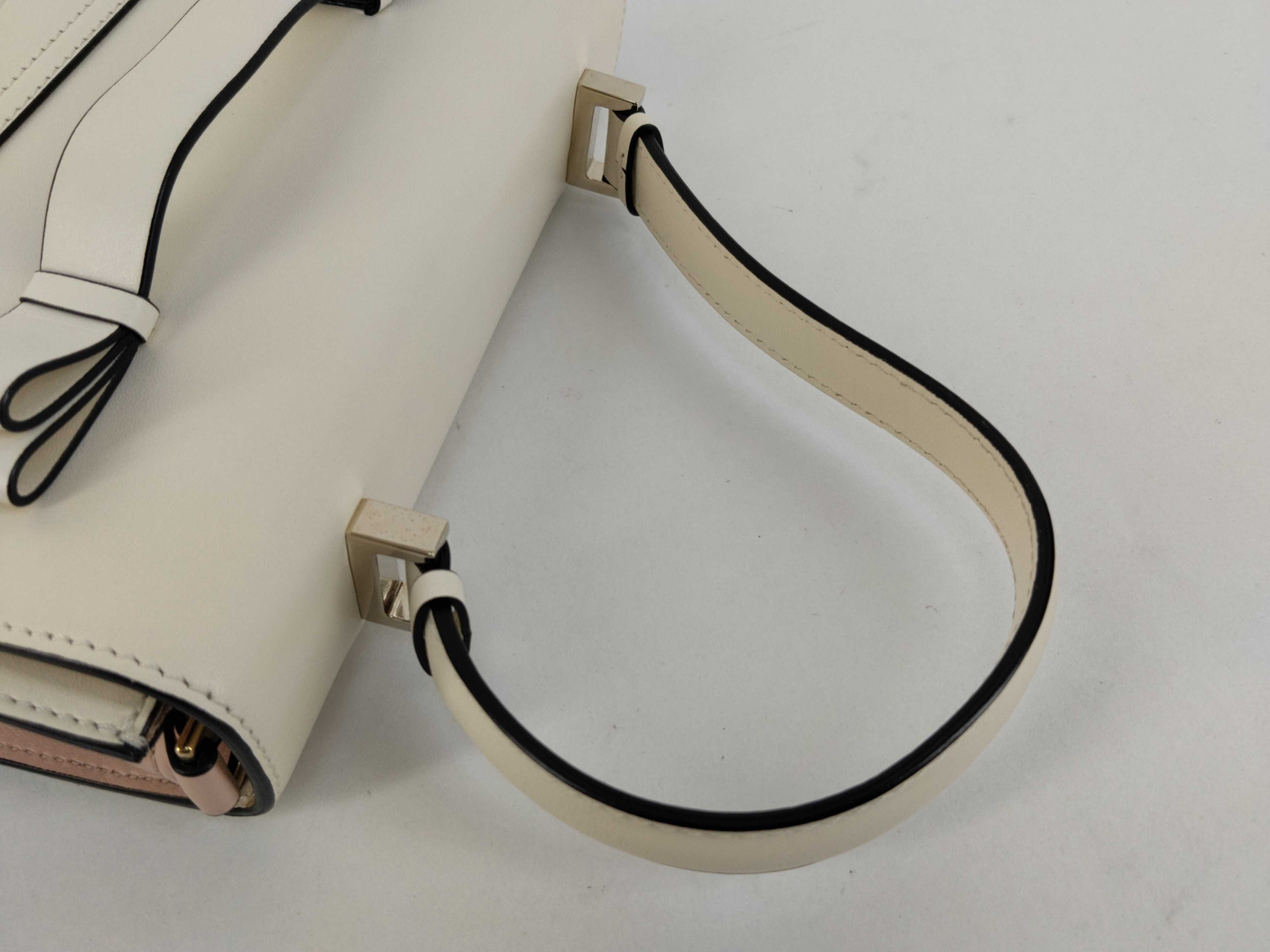 Red Valentino White Pink Leather Handbag/Shoulder Bag (2-way) with Dust Bag, Booklet, and Strap. — view 3