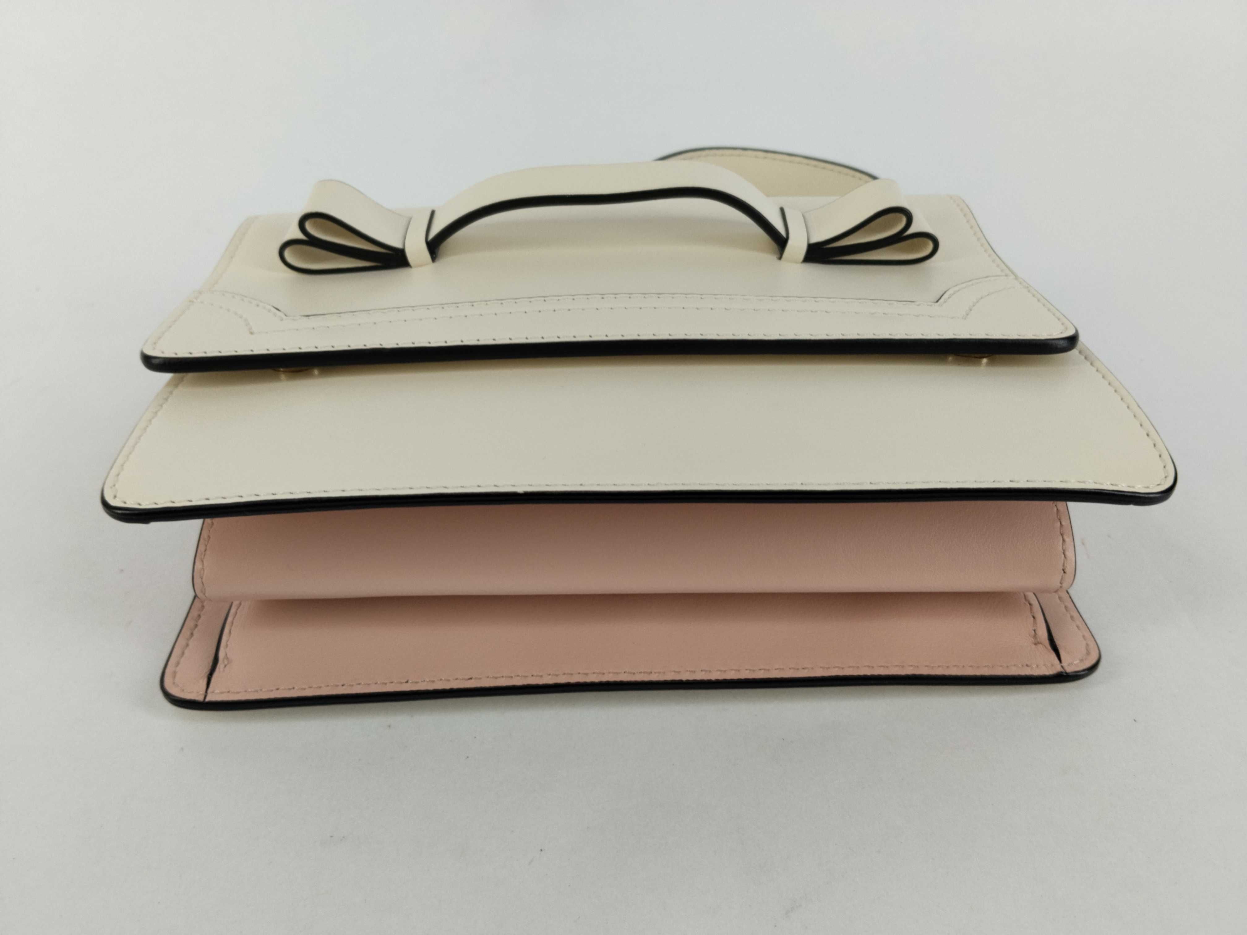 Red Valentino White Pink Leather Handbag/Shoulder Bag (2-way) with Dust Bag, Booklet, and Strap. — view 7