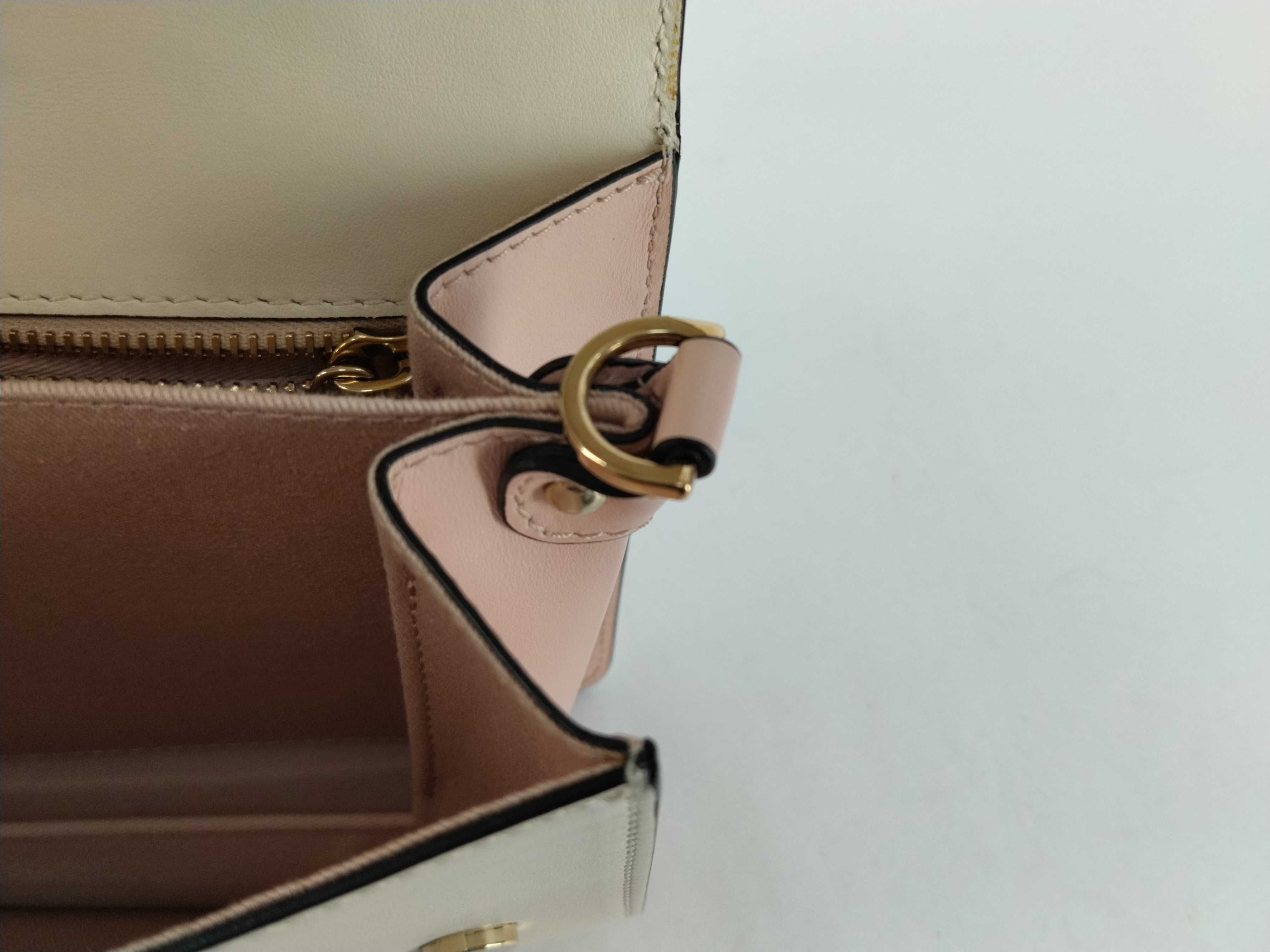 Red Valentino White Pink Leather Handbag/Shoulder Bag (2-way) with Dust Bag, Booklet, and Strap. — view 10