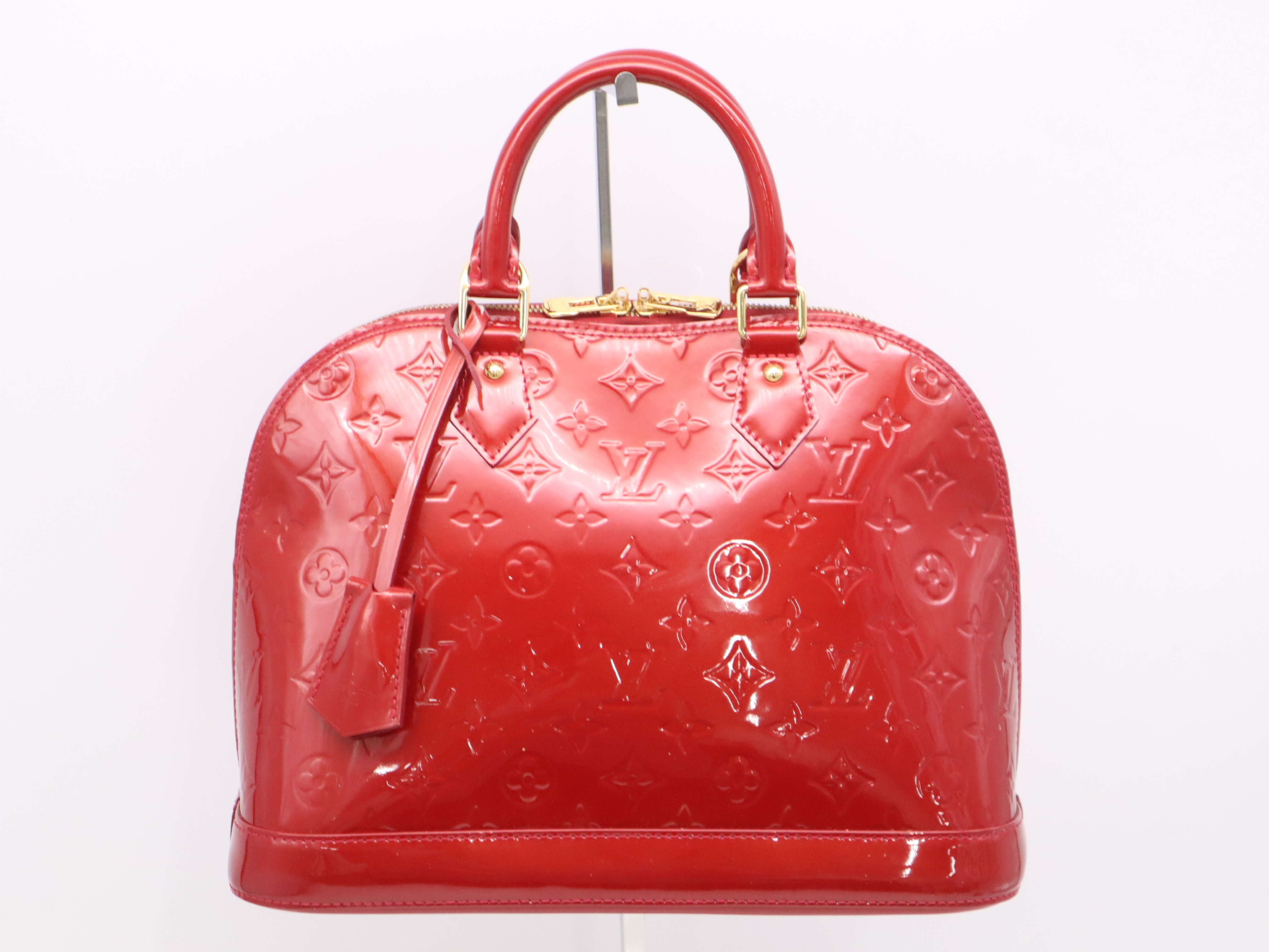 M90096 Verni Arma PM Pomme d'Amour Handbag with 2 keys and crochet