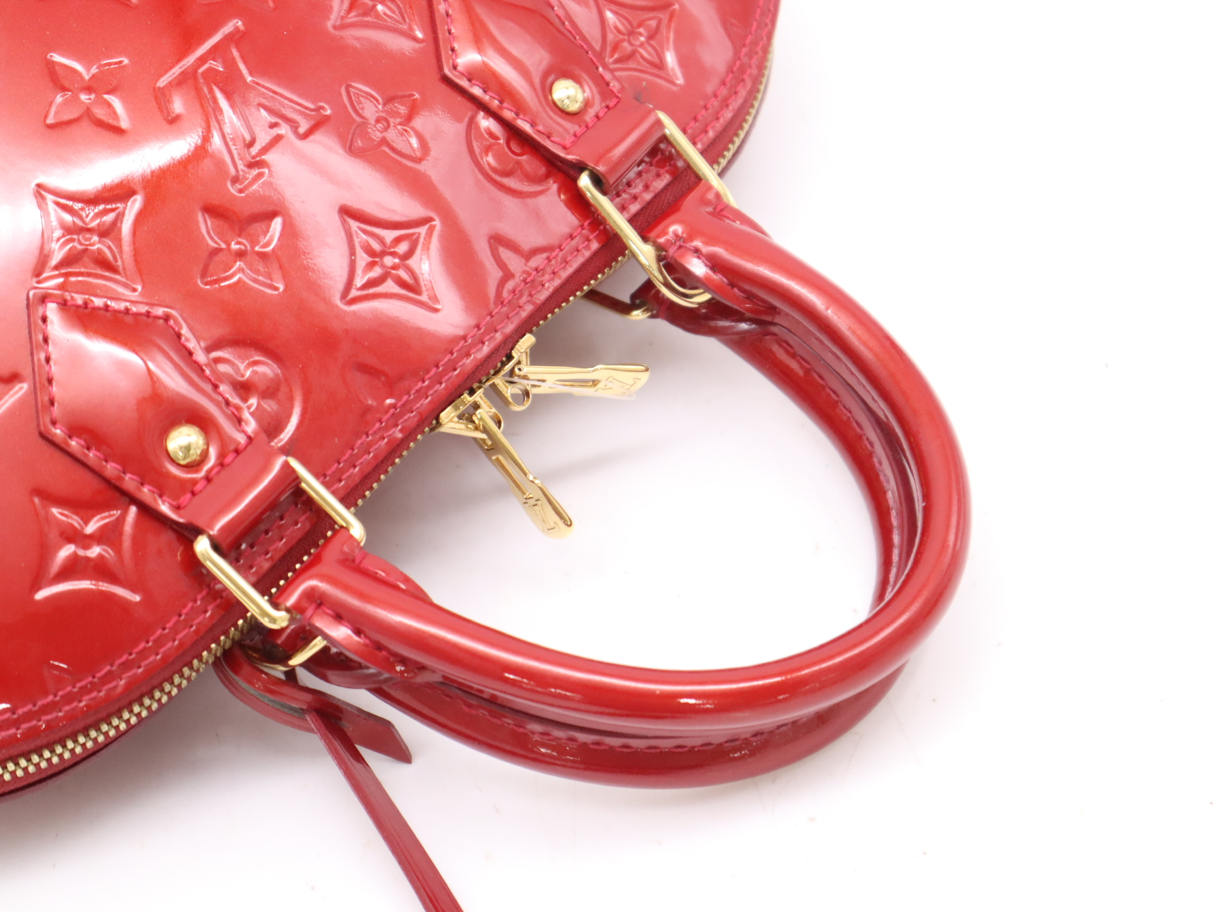 M90096 Verni Arma PM Pomme d'Amour Handbag with 2 keys and crochet — view 6