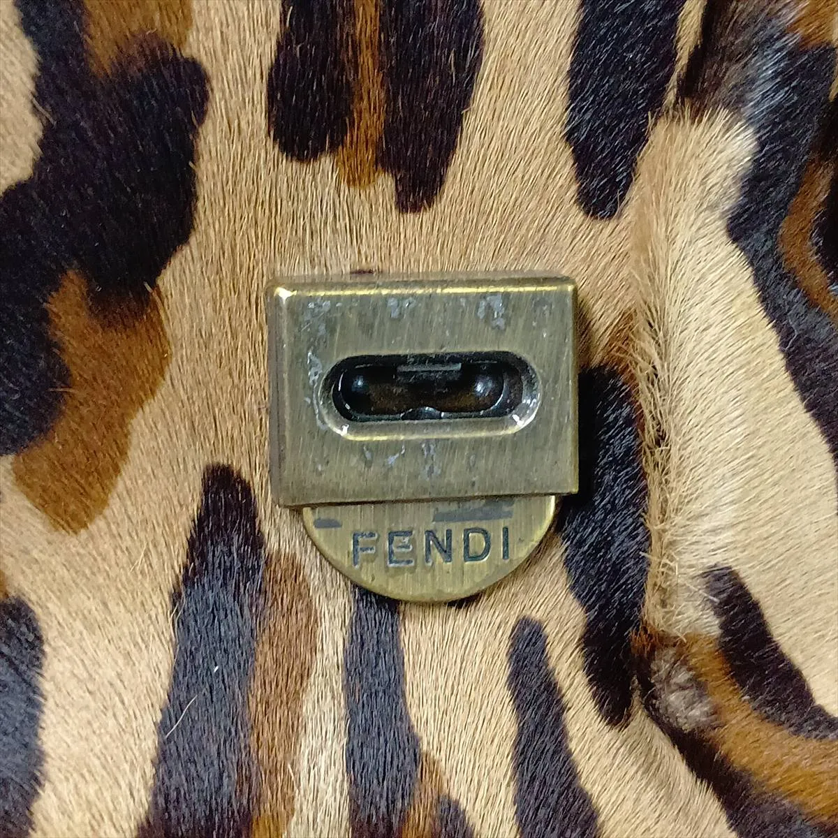 8BN165 Calf Hair x Patent Leather Handbag Leopard Print — view 11