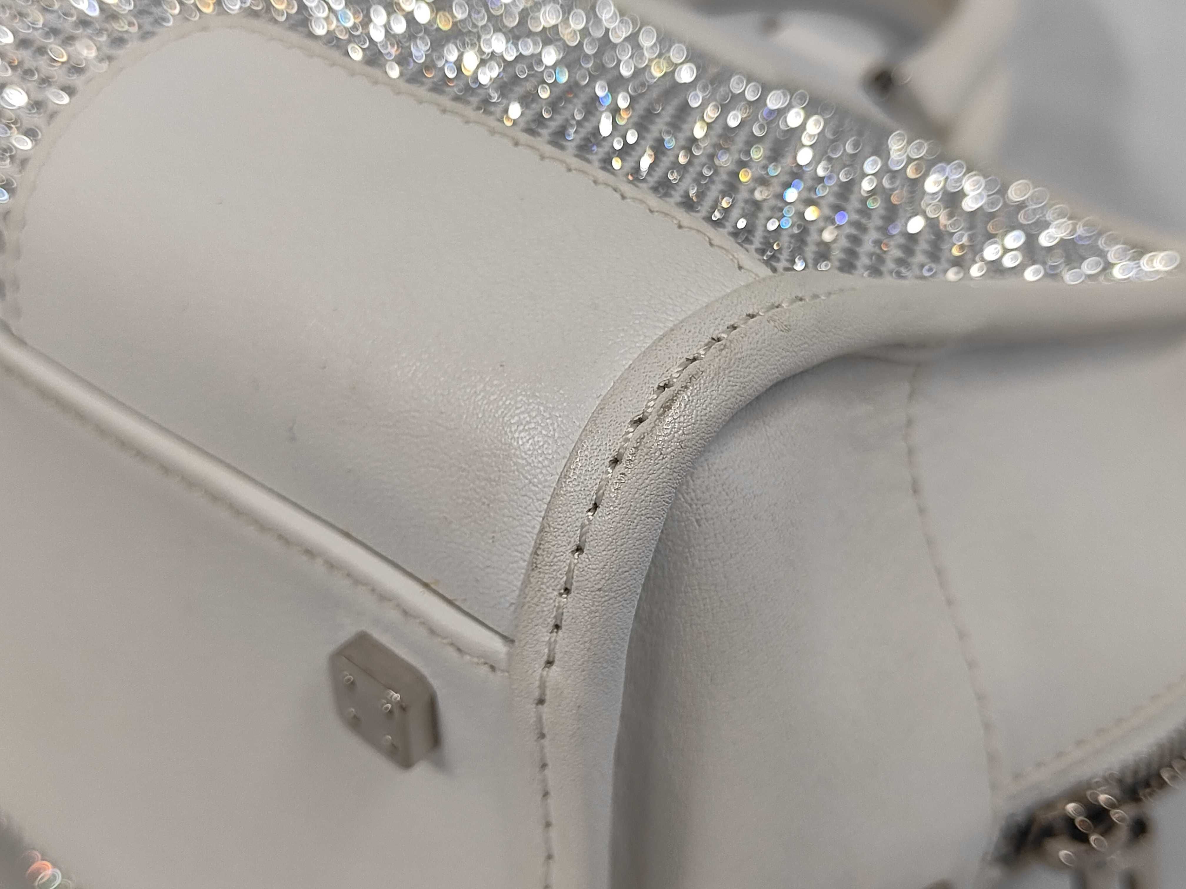 2008 Special Edition Amazona 28 Handbag, Sequin Leather, White Handbag — view 4