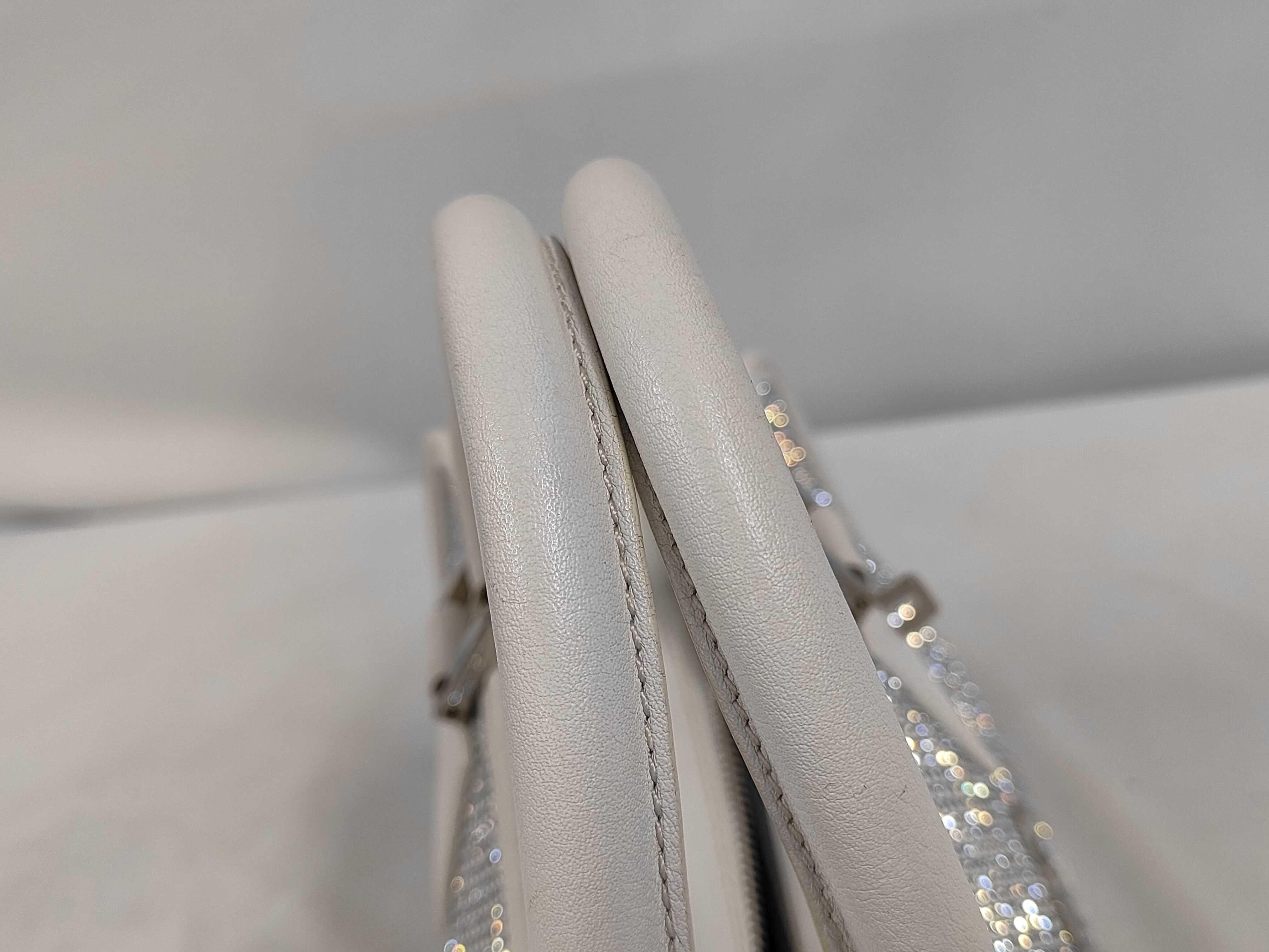 2008 Special Edition Amazona 28 Handbag, Sequin Leather, White Handbag — view 5