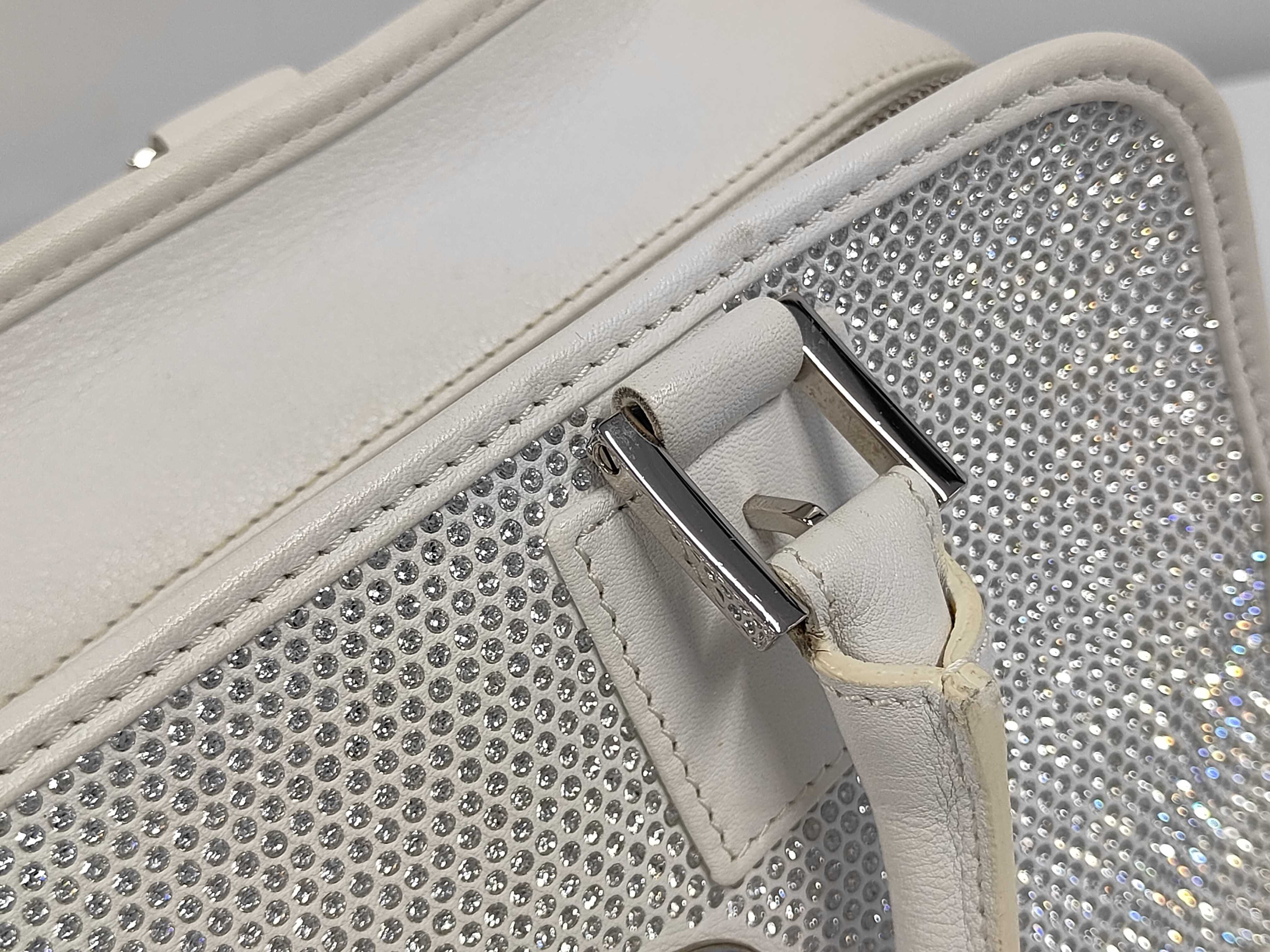 2008 Special Edition Amazona 28 Handbag, Sequin Leather, White Handbag — view 6