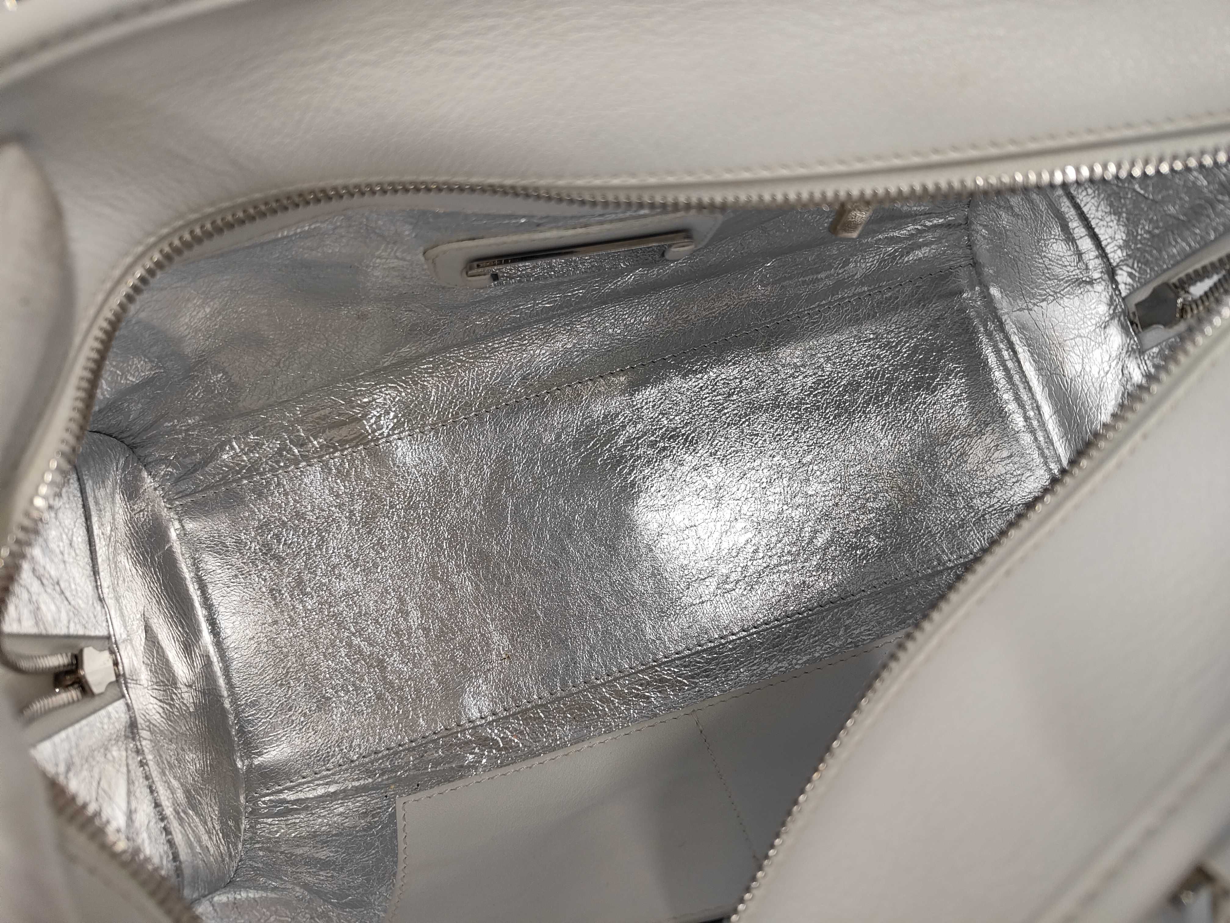 2008 Special Edition Amazona 28 Handbag, Sequin Leather, White Handbag — view 7