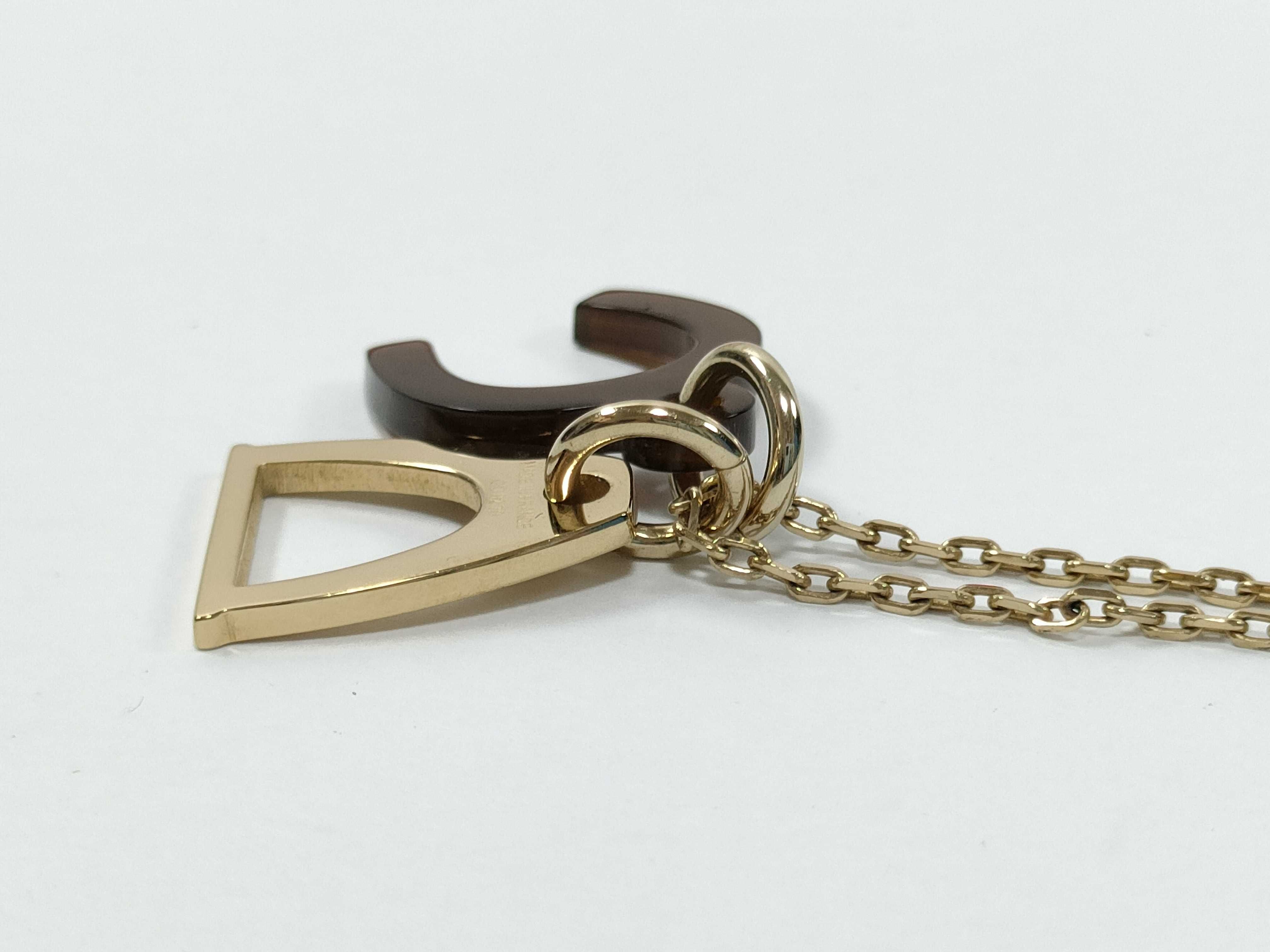 Equestre Necklace, Buffalo Horn, Gold Hardware, Hermes Necklace — view 8