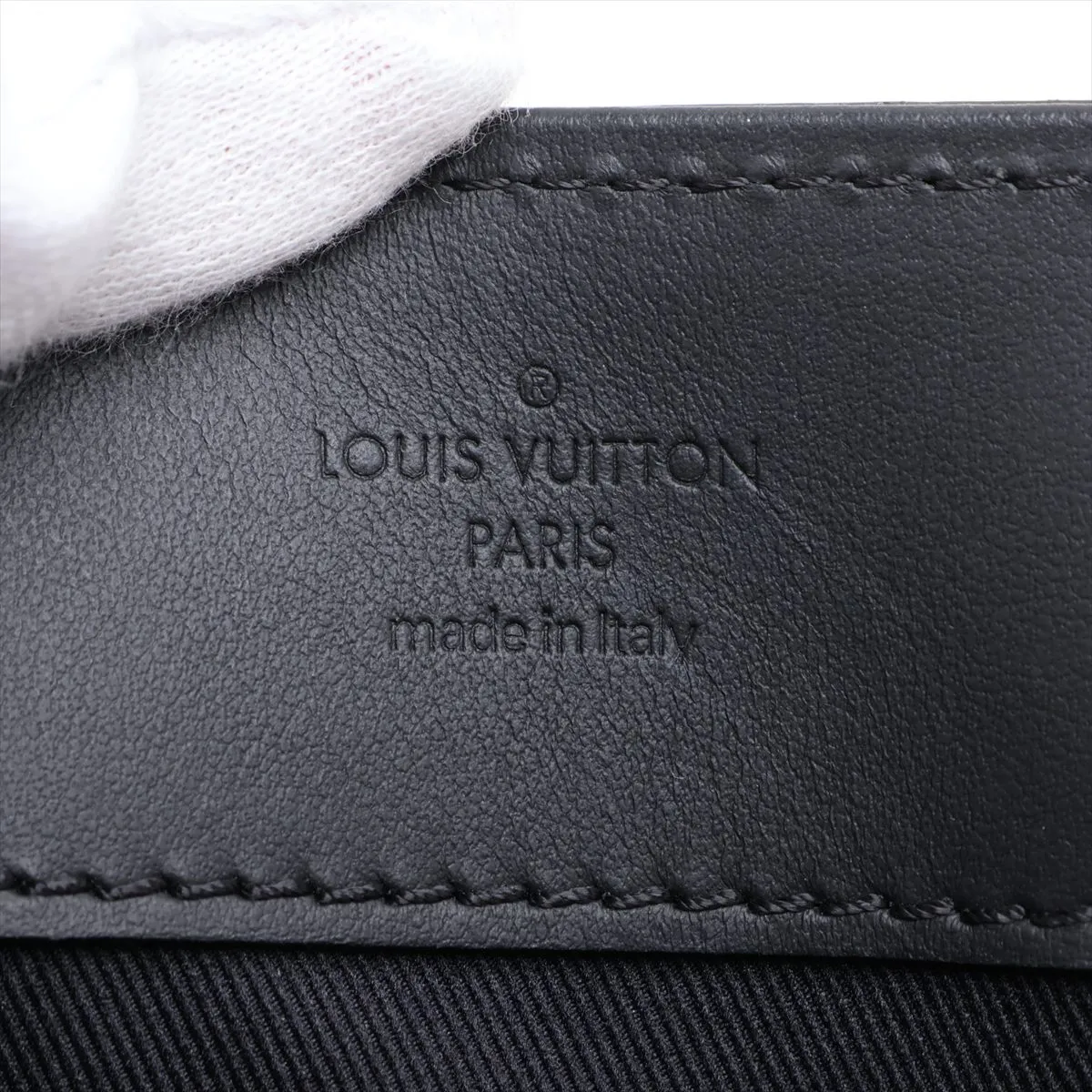 Monogram Eclipse Sac Plat M46452 Black with initials, RFID detected. — view 11
