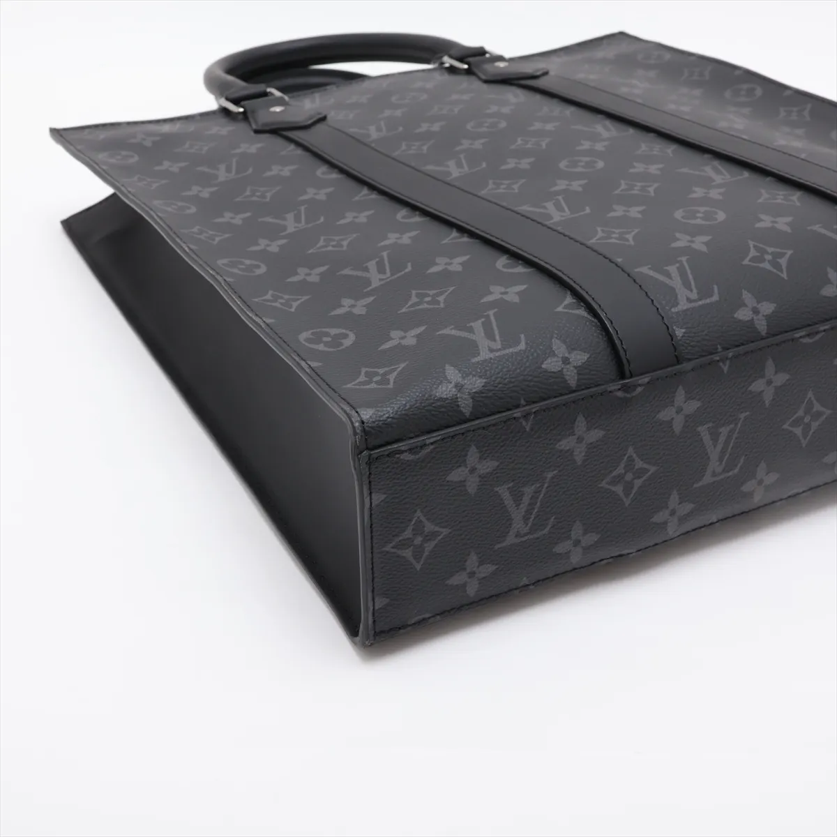 Monogram Eclipse Sac Plat M46452 Black with initials, RFID detected. — view 4