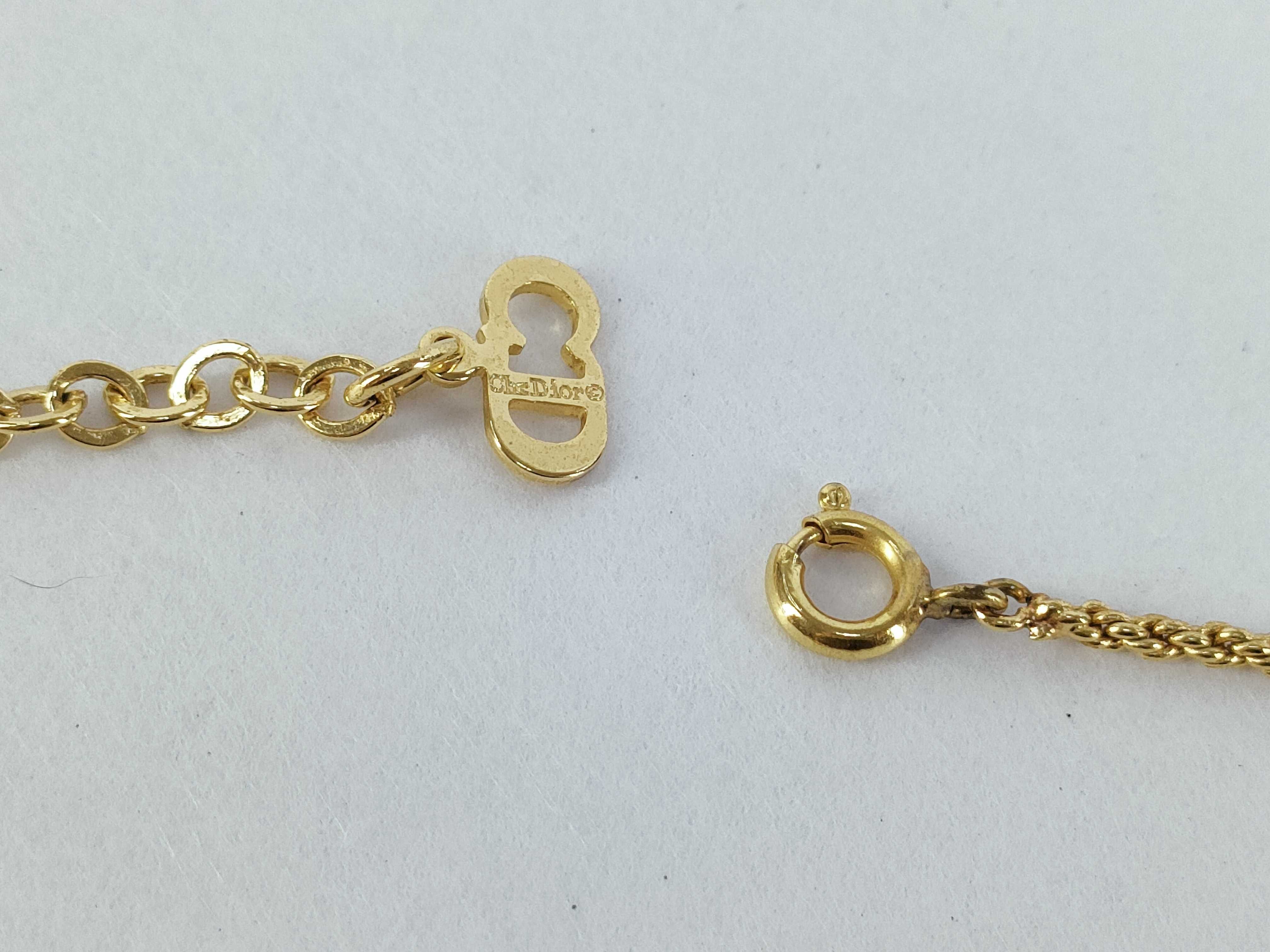 heart logo rhinestone gold necklace — view 5