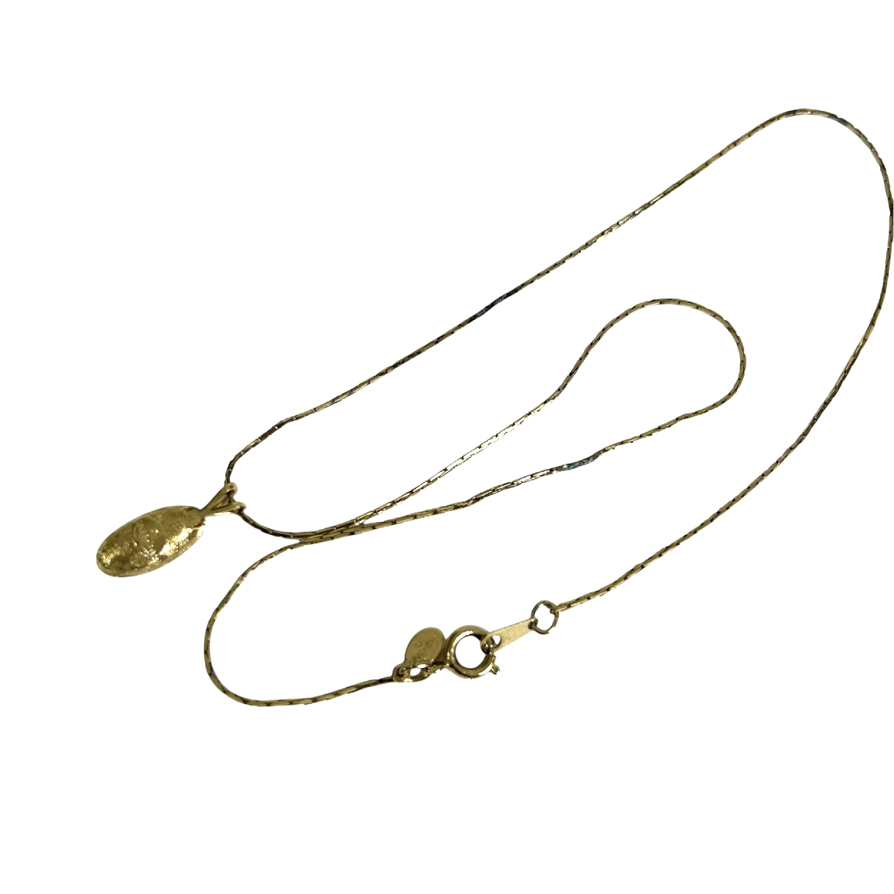 G-logo necklace, 40cm total length, 0.7cm top width, red and gold color scheme. — view 4