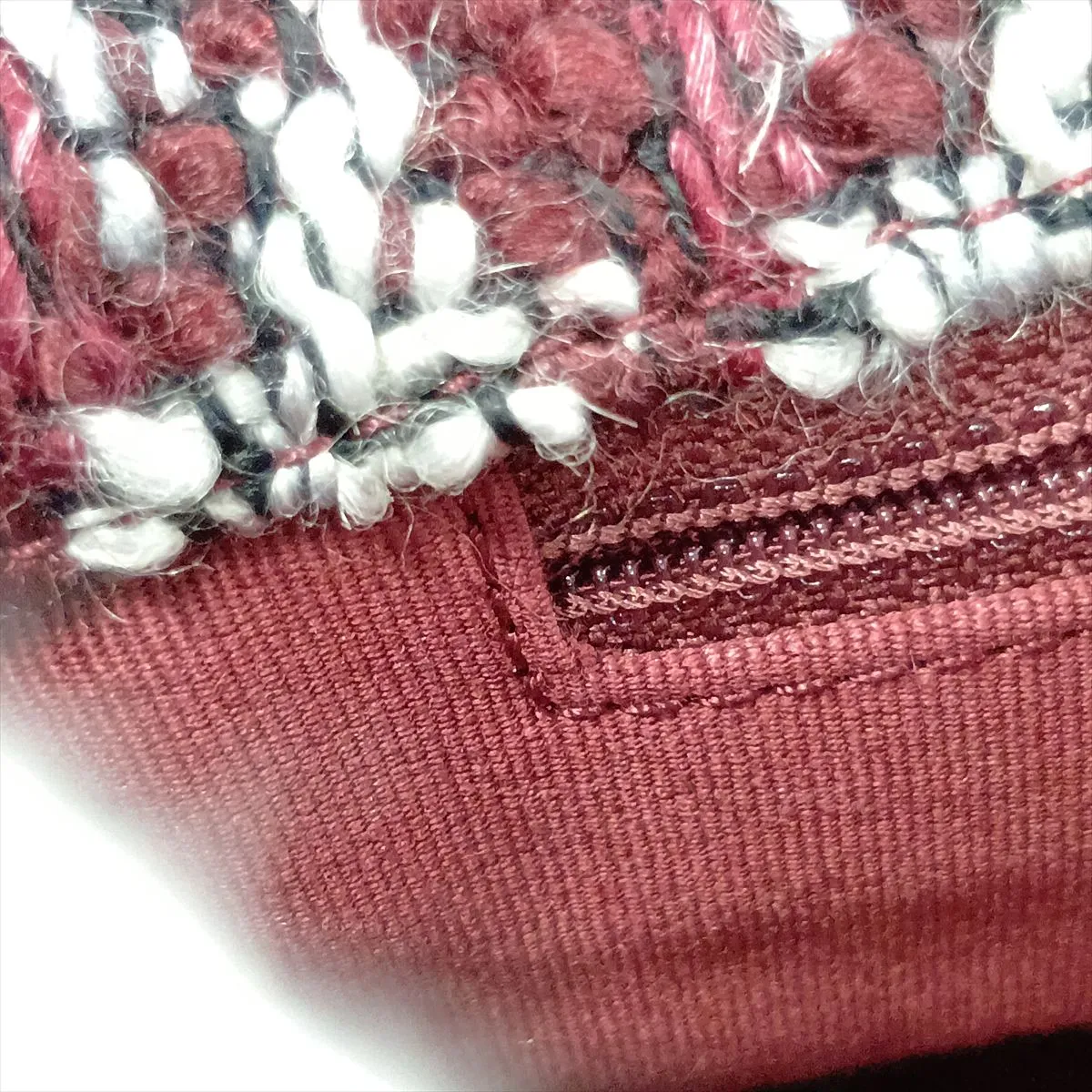 19 Large Tweed Chain Shoulder Bag, Bordeaux, Gold x Silver Hardware, H757HN1E, Random Plate, AS1161 — view 13