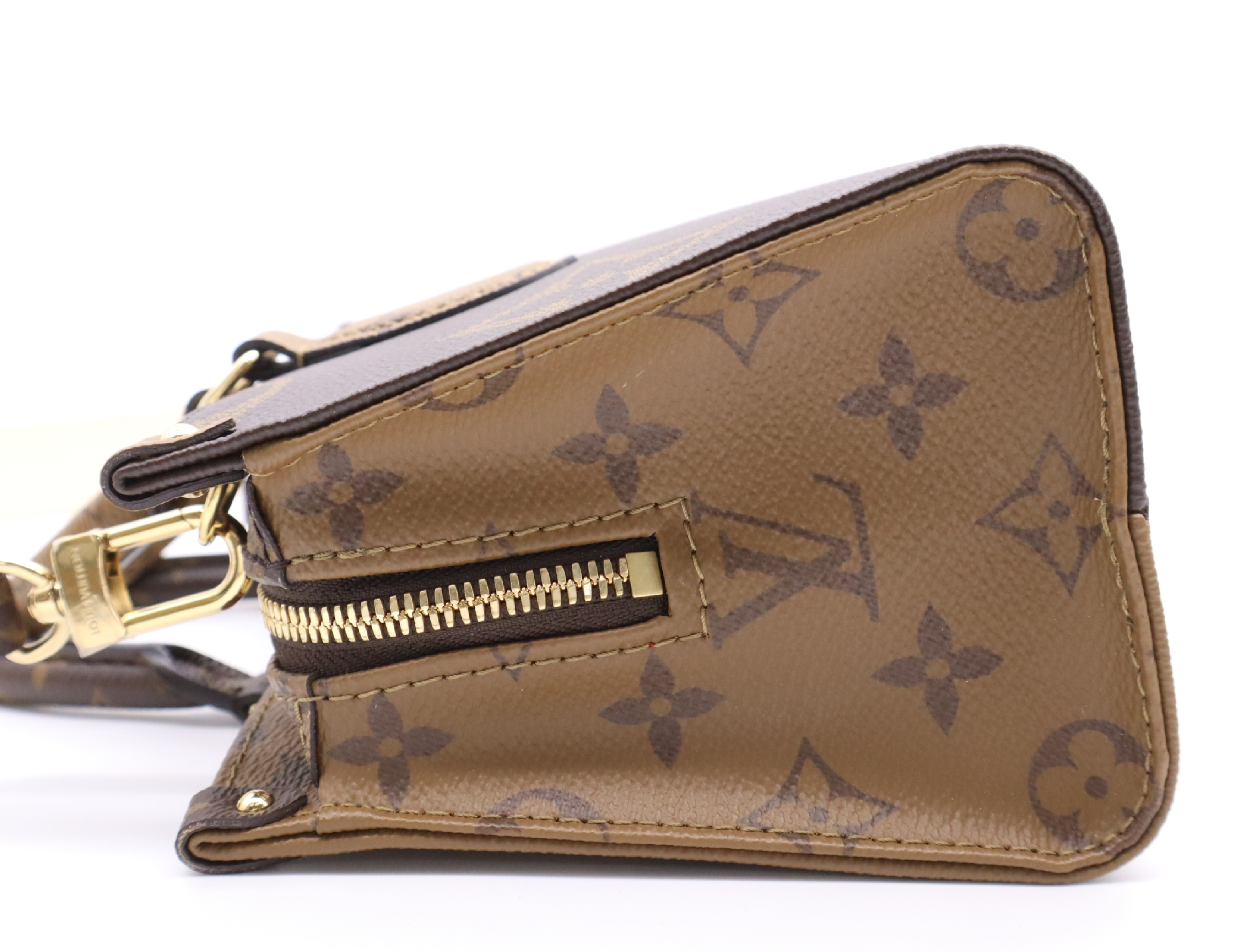 M46653 Monogram Giant Reverse OnTheGo EW Handbag with Shoulder Strap, Coin Case, Dust Bag, and Box — view 3