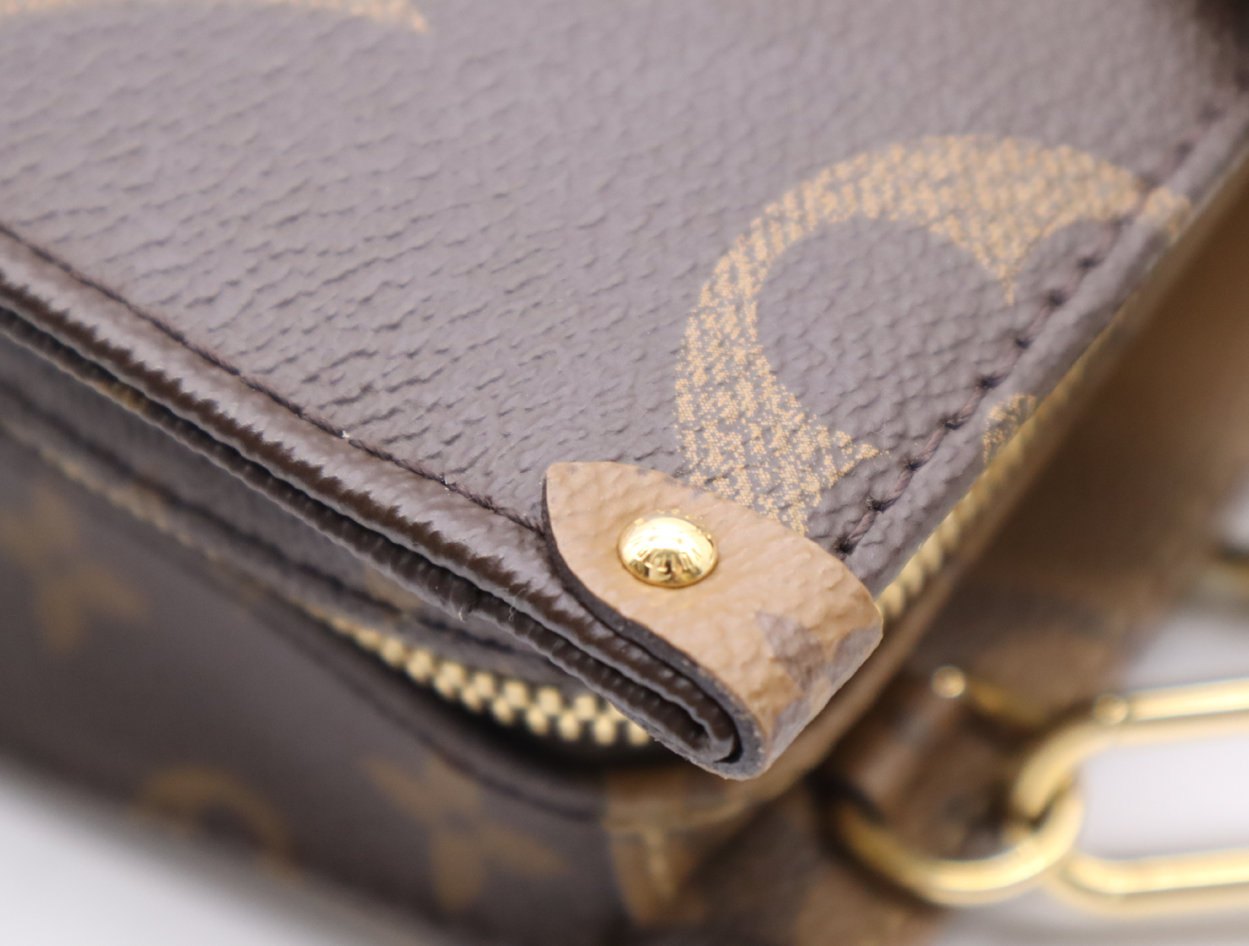 M46653 Monogram Giant Reverse OnTheGo EW Handbag with Shoulder Strap, Coin Case, Dust Bag, and Box — view 8
