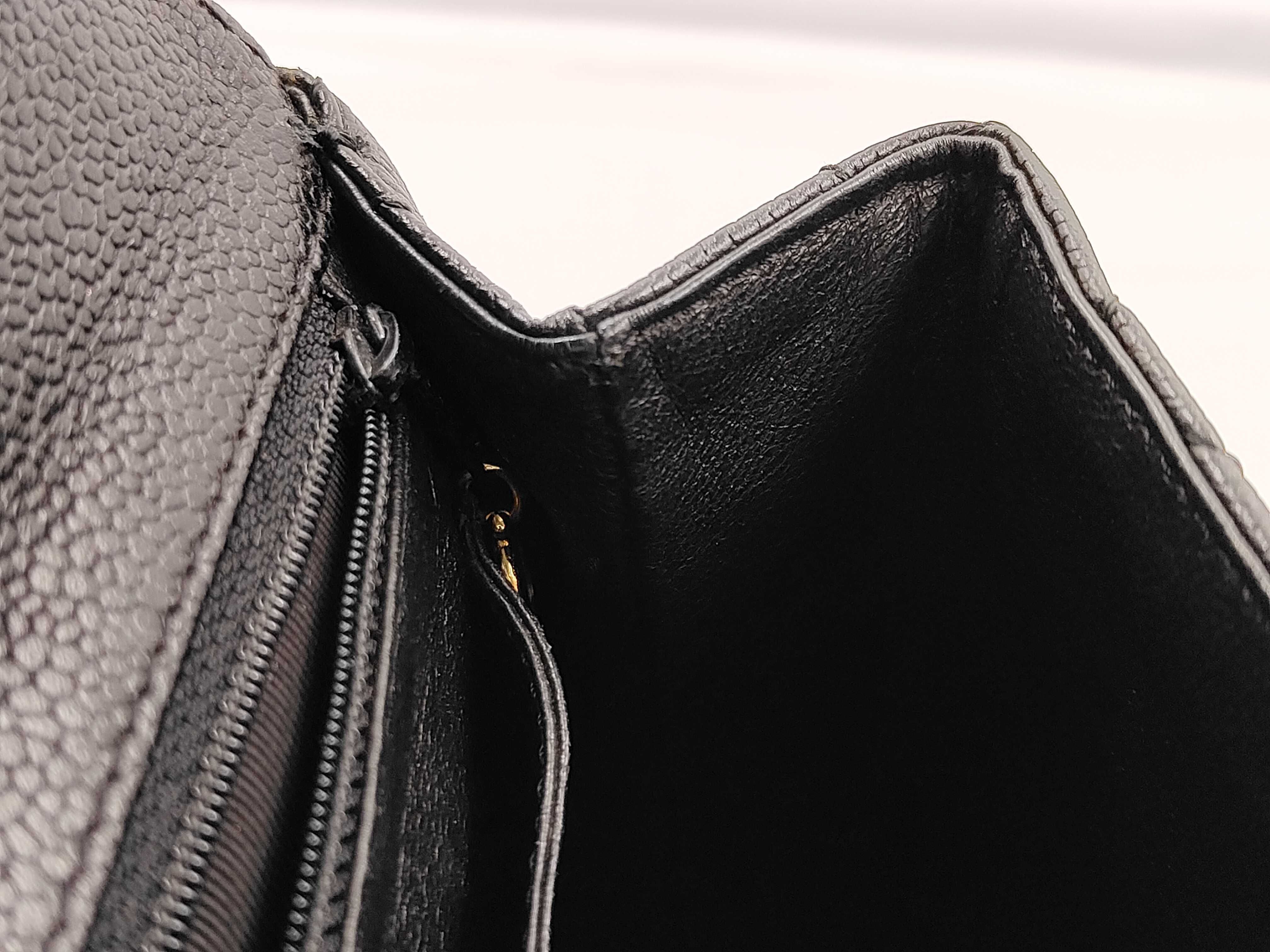 Matelassé Coco Mark Caviar Skin Handbag — view 9