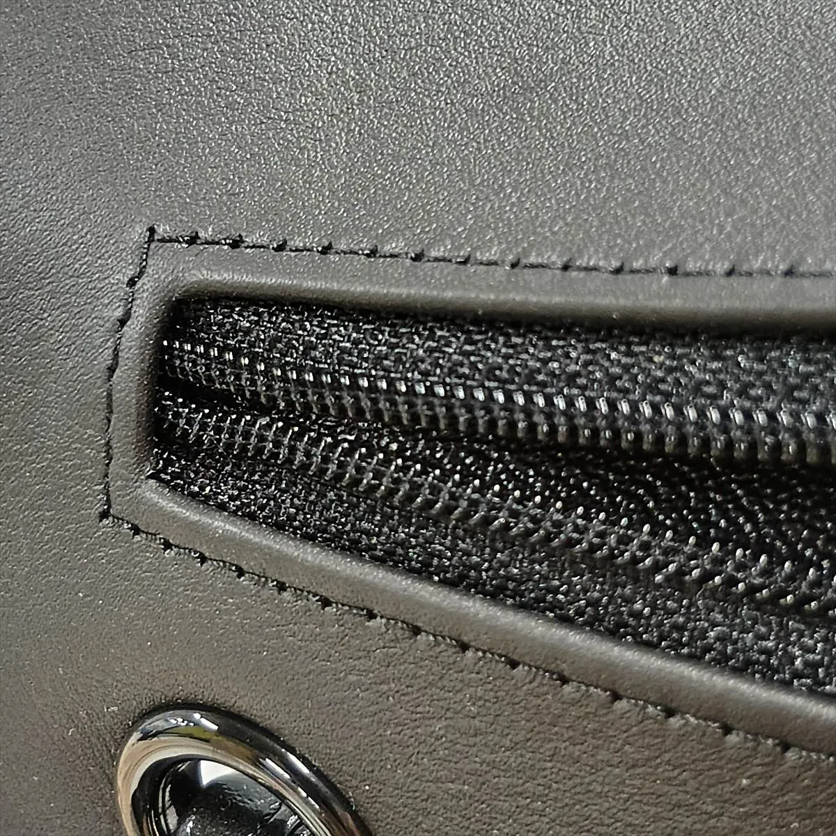 Chevron Patent Leather Double Flap Double Chain Bag, Black with Black Hardware, 26016944, Serial Number 26 — view 13