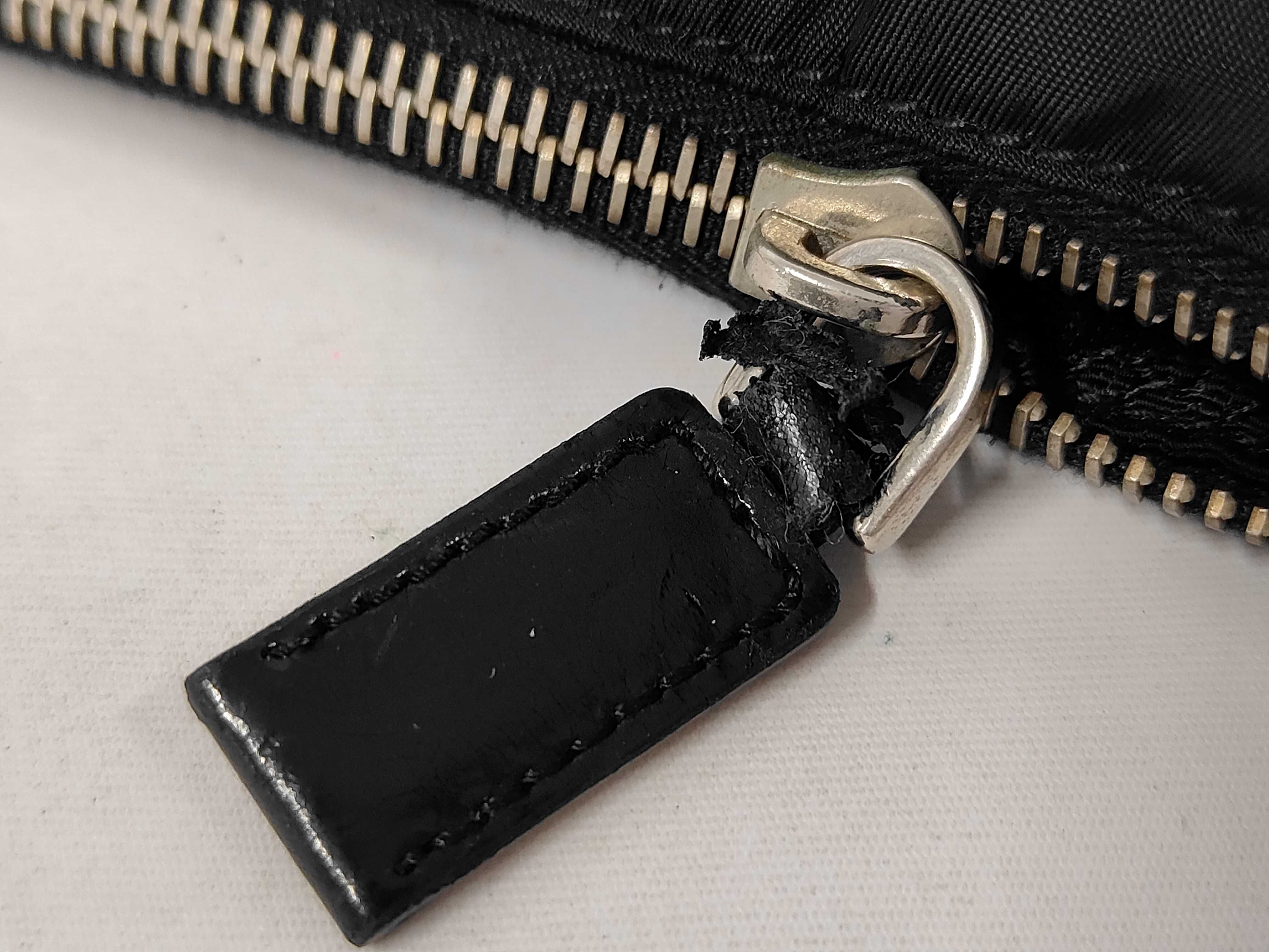 Nylon x Leather Shoulder Bag, Black — view 7