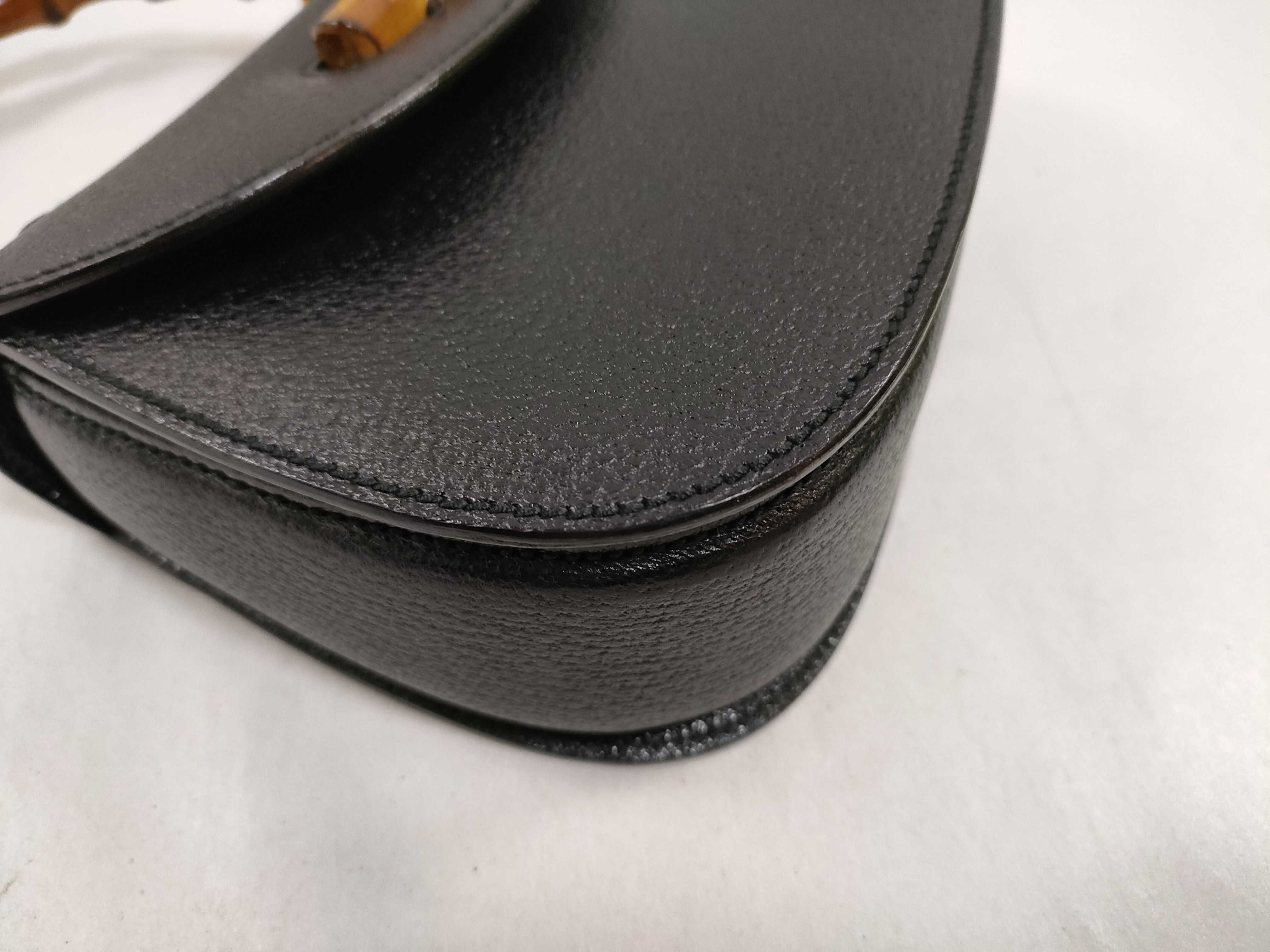 Bamboo Classic Leather Handbag (Black) — view 6