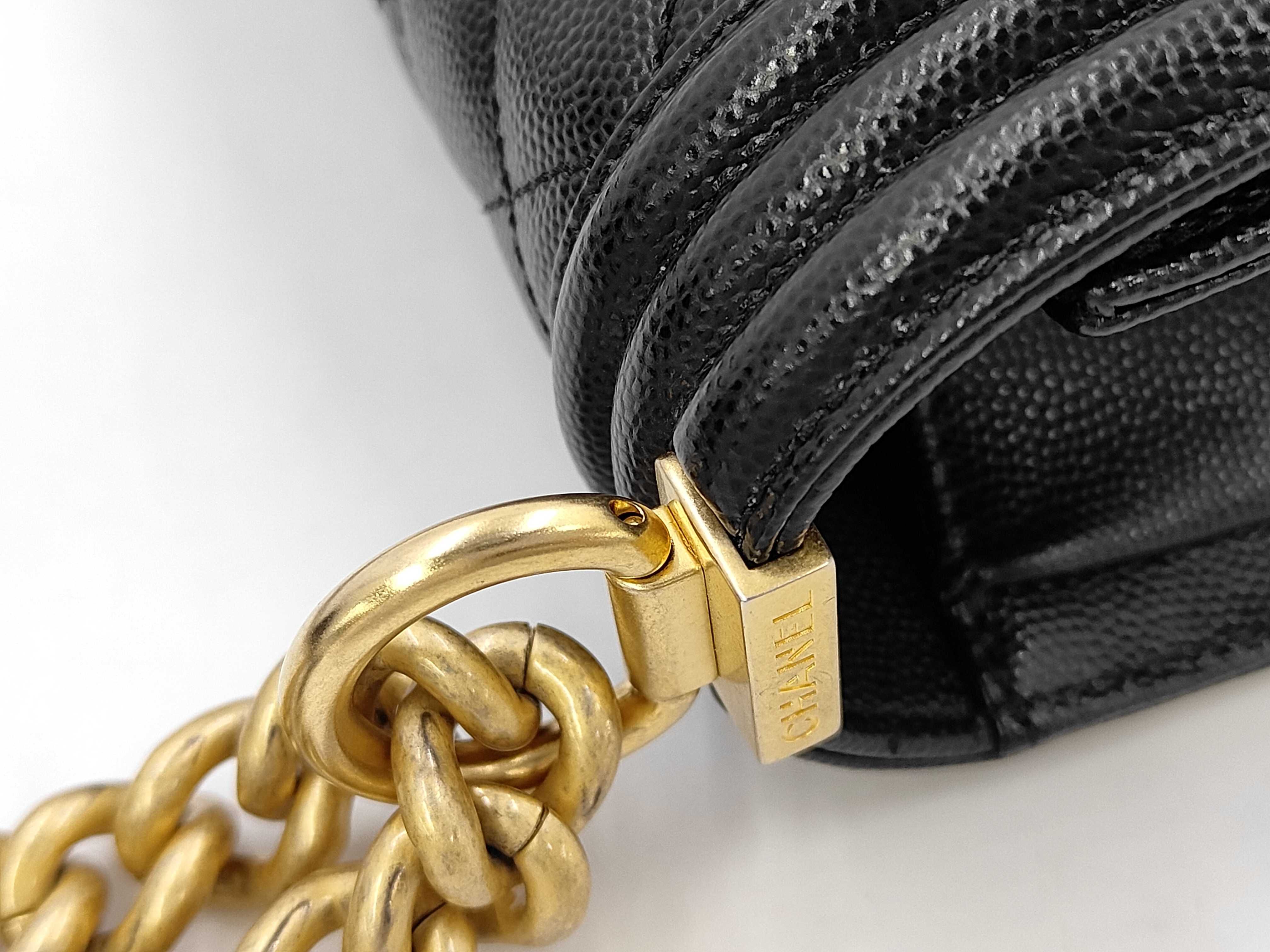 Boy Chanel A67086 GAJL8KLE Chain Shoulder Bag, Calfskin, Black, Gold Hardware, Shoulder Bag — view 5