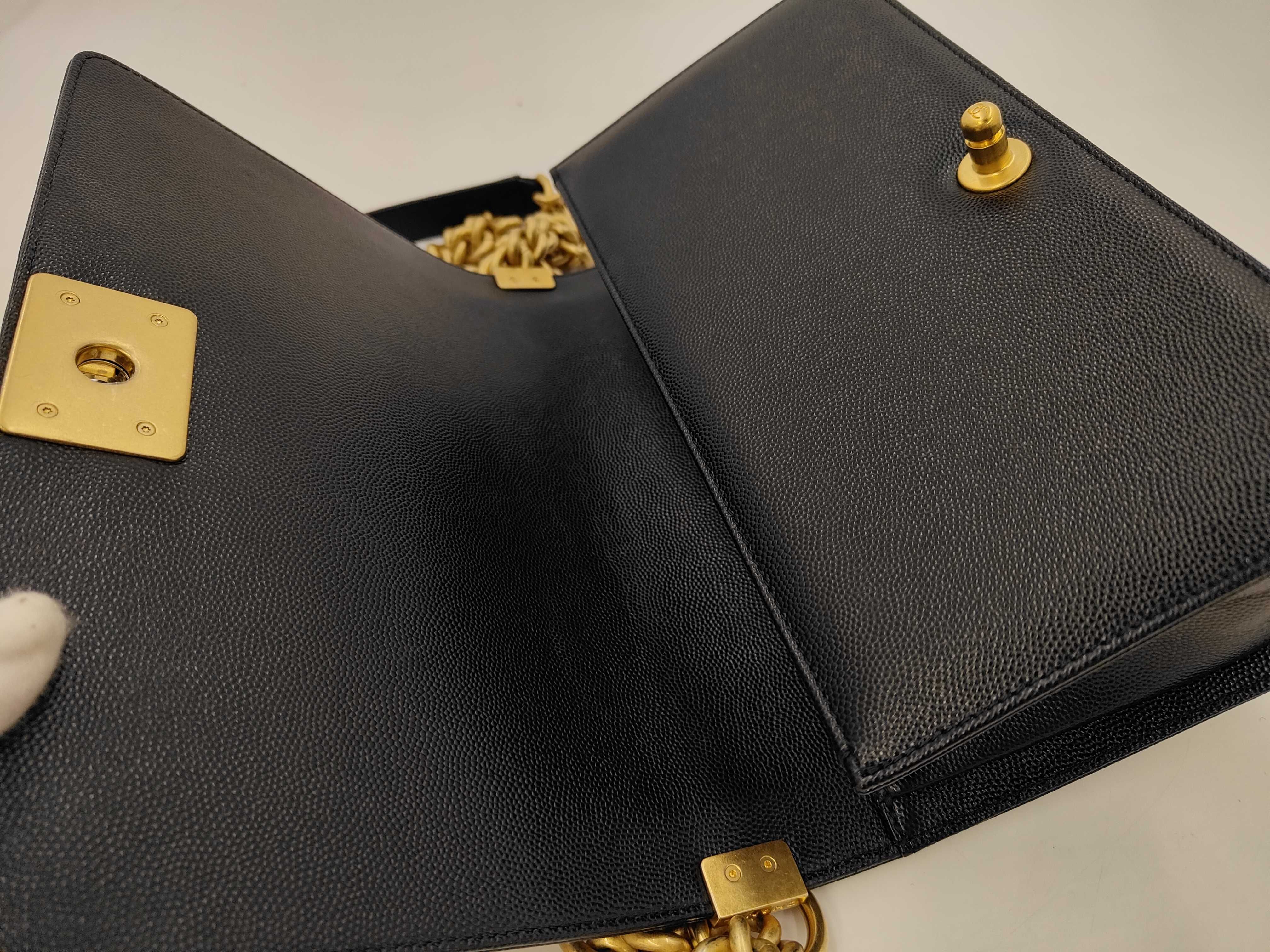 Boy Chanel A67086 GAJL8KLE Chain Shoulder Bag, Calfskin, Black, Gold Hardware, Shoulder Bag — view 8