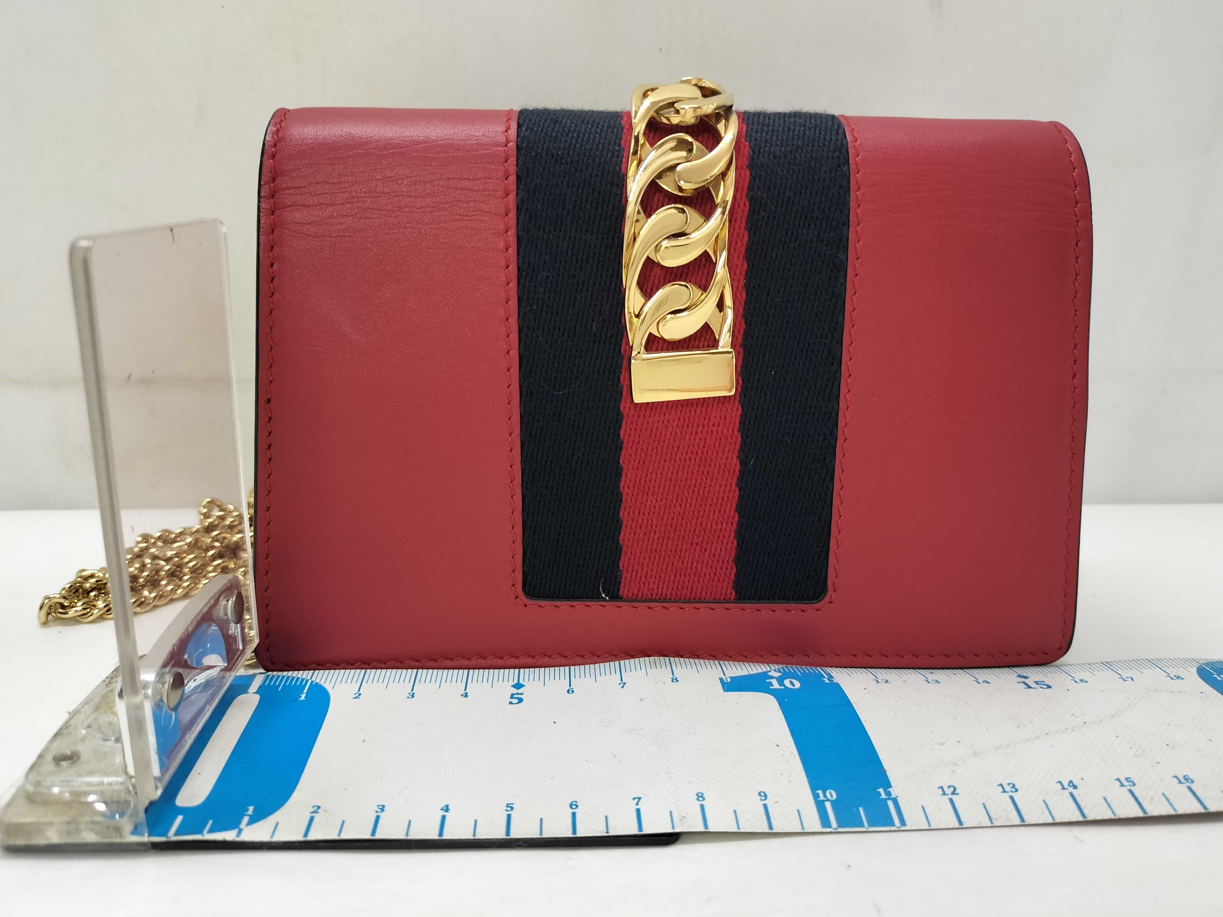 SG- Sylvie Leather Chain Shoulder Bag Red 494646 Shoulder Bag — view 2