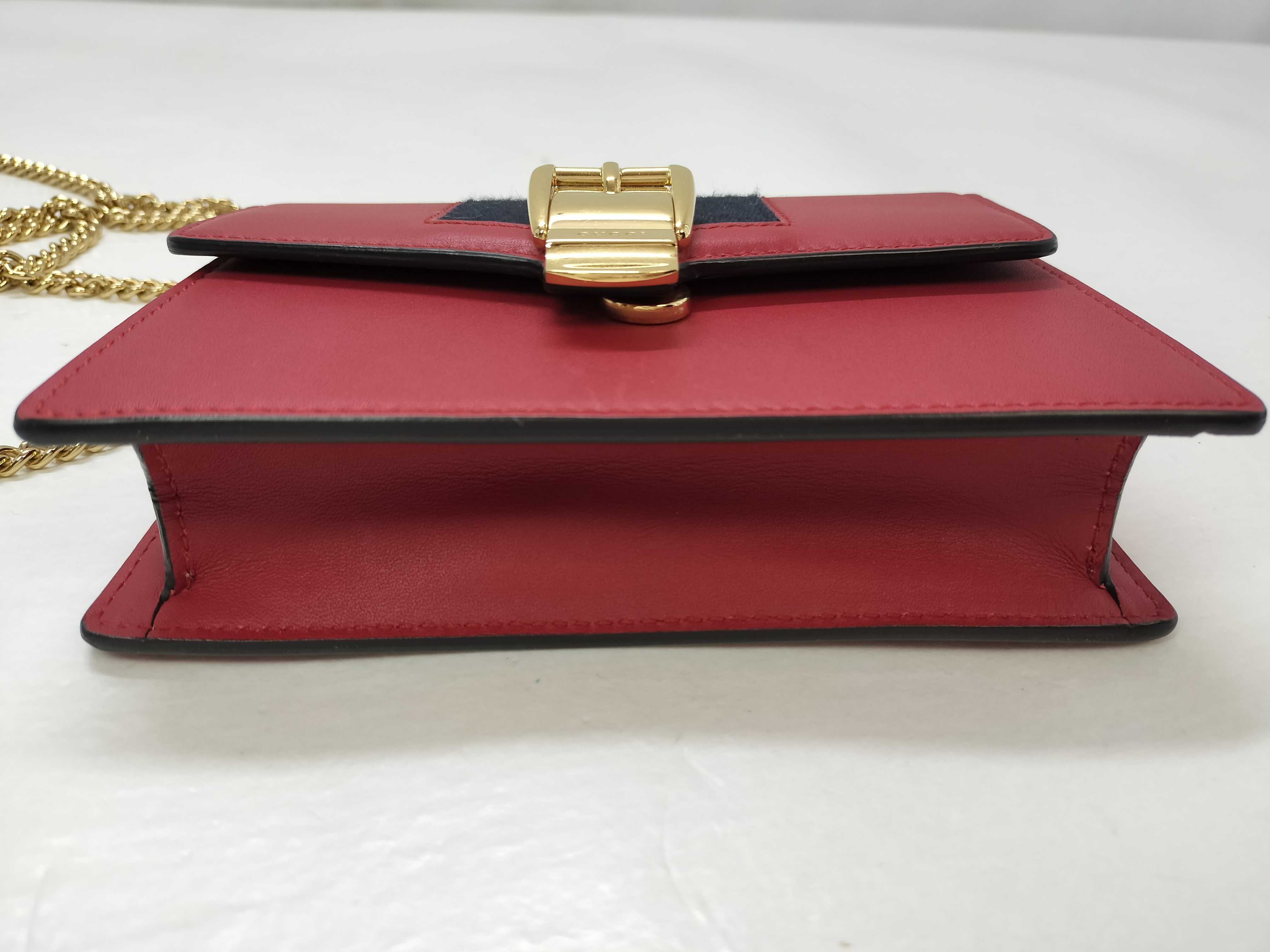 SG- Sylvie Leather Chain Shoulder Bag Red 494646 Shoulder Bag — view 13