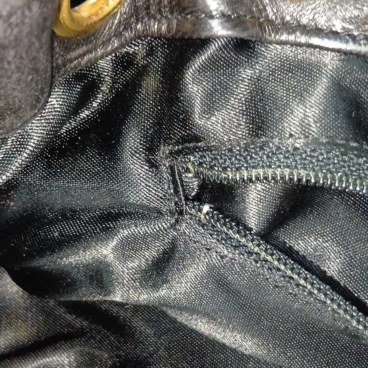 Matelassé Lambskin Backpack, Black with Gold Hardware — view 13