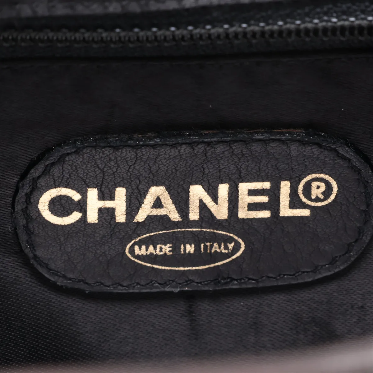 Matelassé Lambskin Backpack, Black with Gold Hardware — view 10
