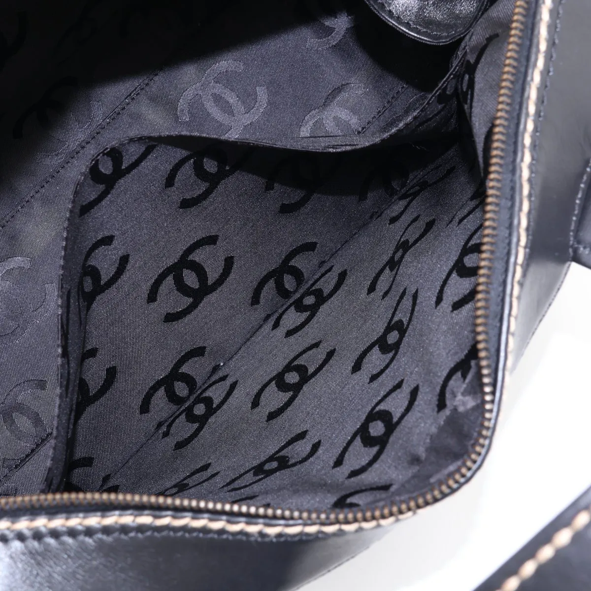 Wild Stitch Leather Handbag, Black with Gold Hardware, 6818549, Series 6 — view 9
