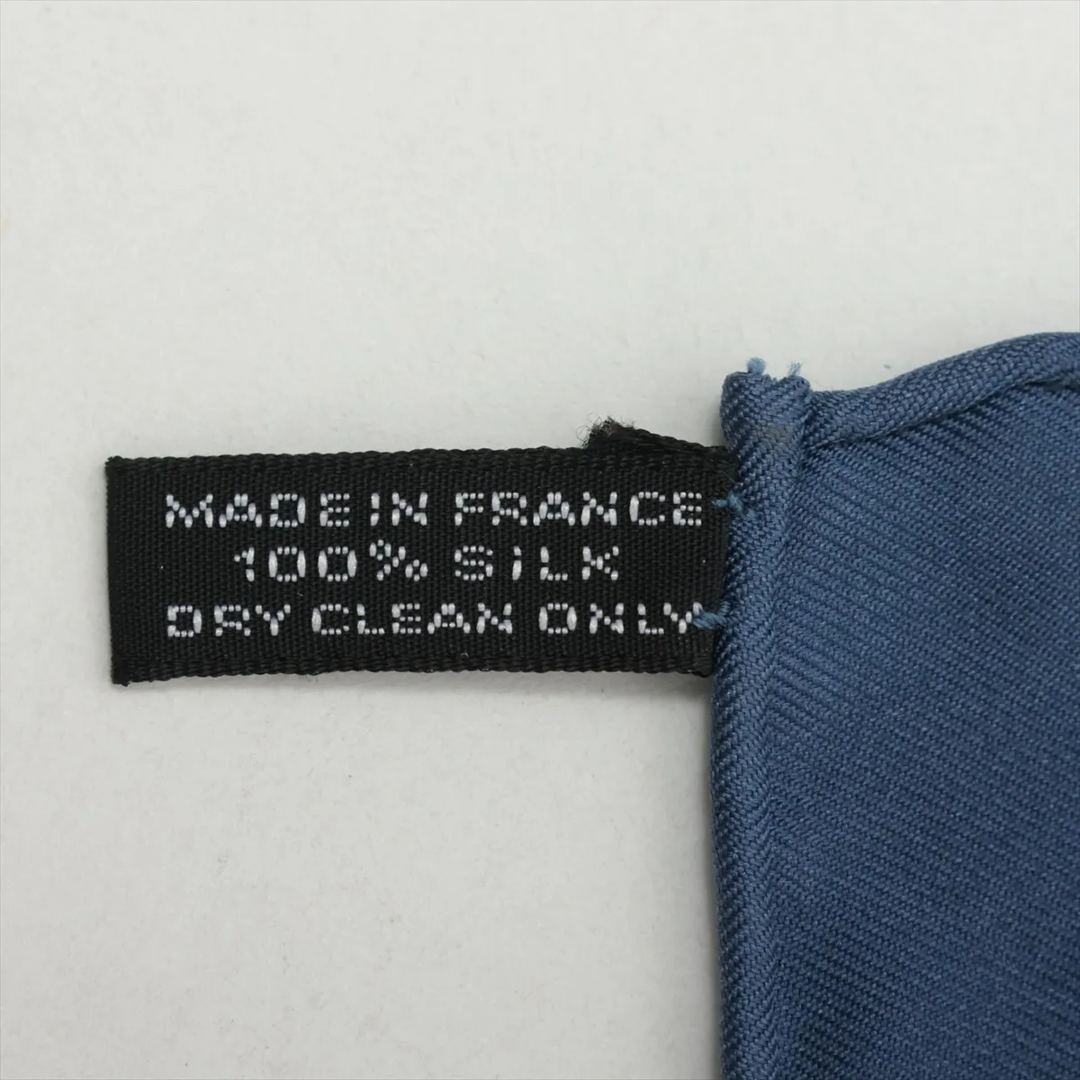Petit Carré Scarf, Silk, Navy, with some wear, snags, and — view 6